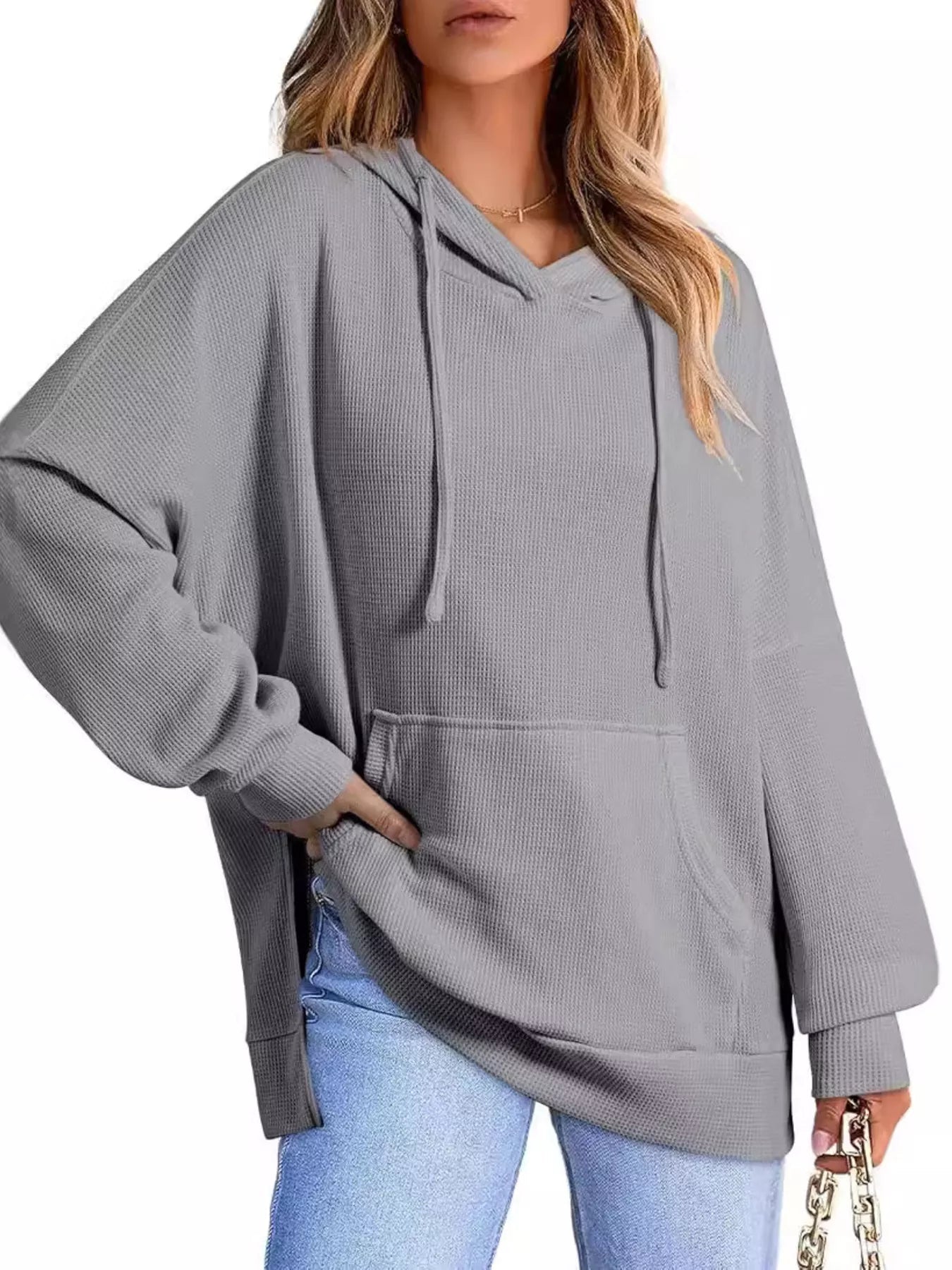 High - Low Hoodie with Kangaroo Pocket designed for comfort and style at Lookzlike