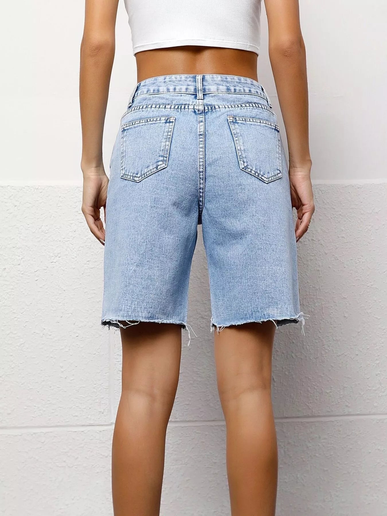 High Waist Denim Shorts designed for comfort and style at Lookzlike