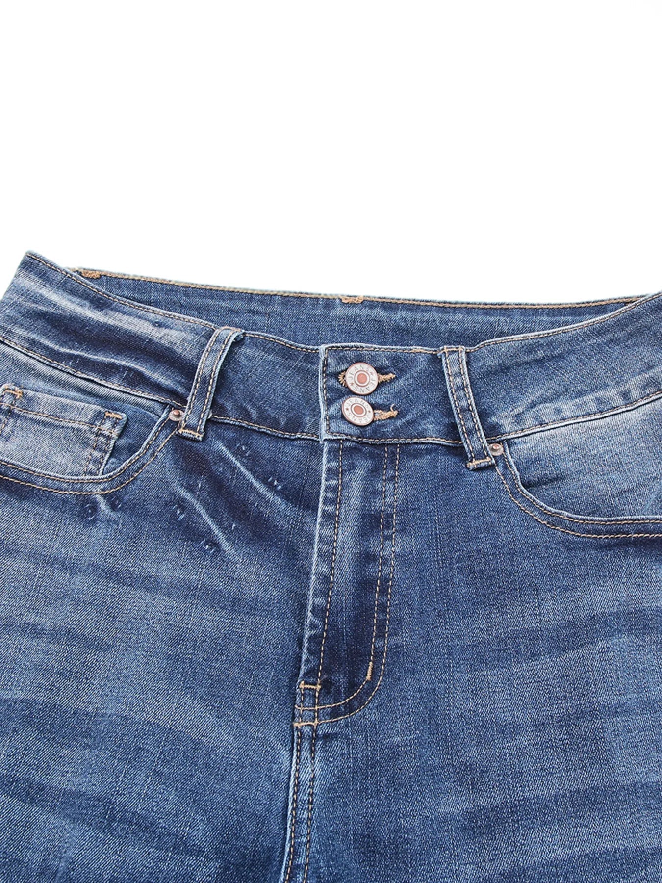 High Waist Distressed Straight Leg Jeans designed for comfort and style at Lookzlike