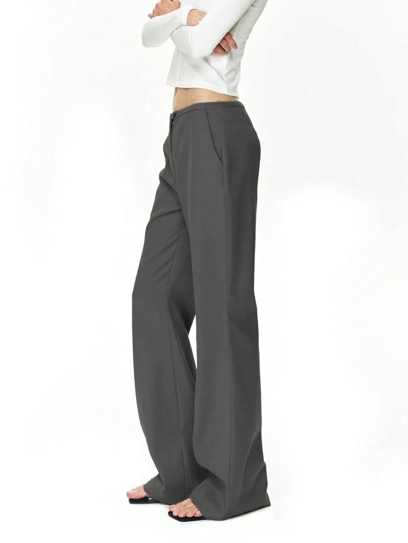 High Waist Flare Leg Trousers - Lookzlike