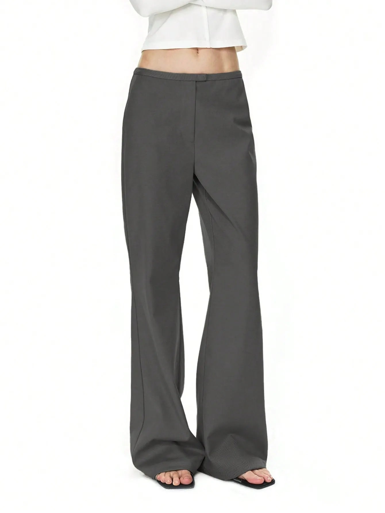High Waist Flare Leg Trousers - Lookzlike