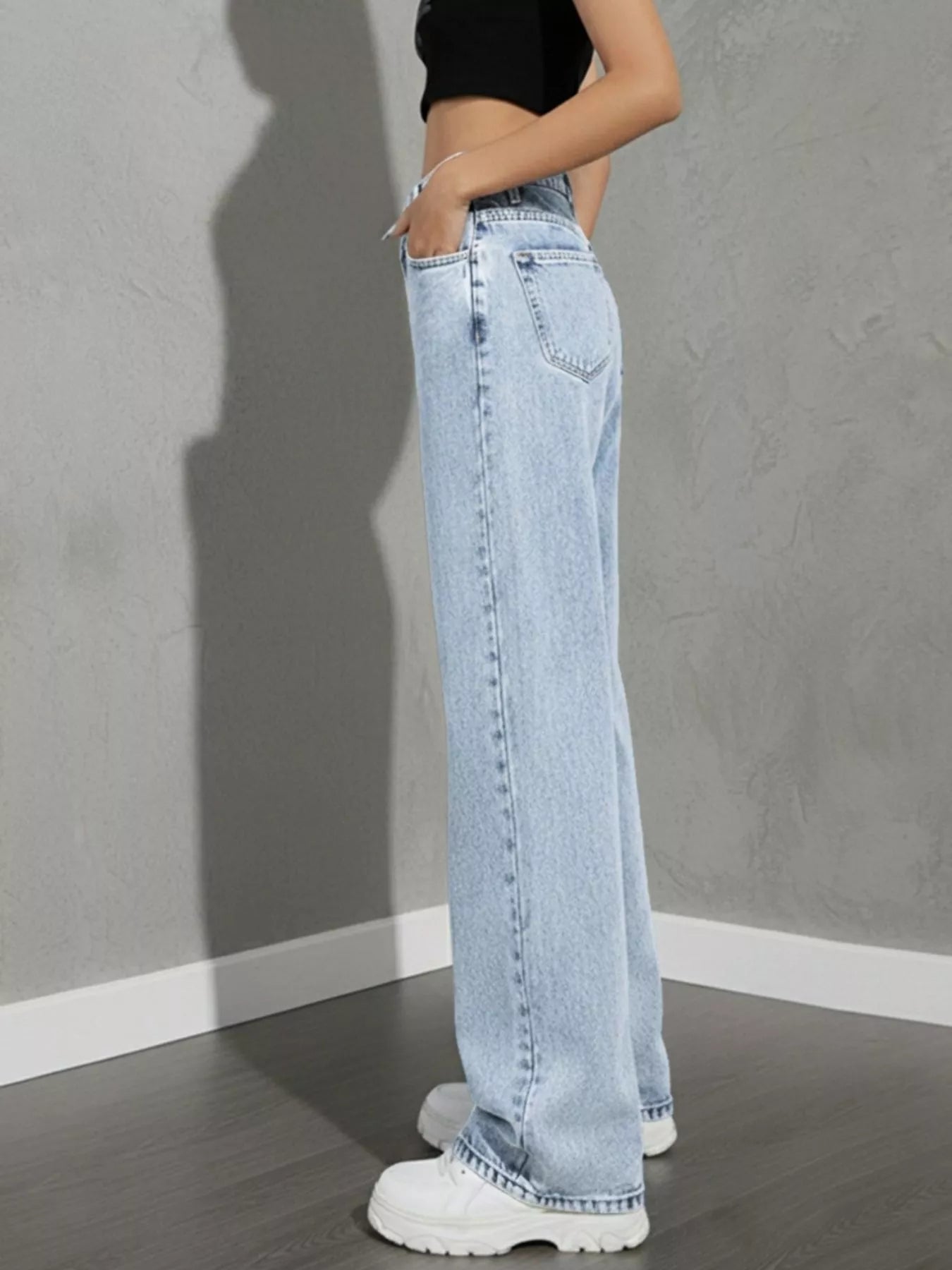 High Waist Wide Leg Jeans designed for comfort and style at Lookzlike