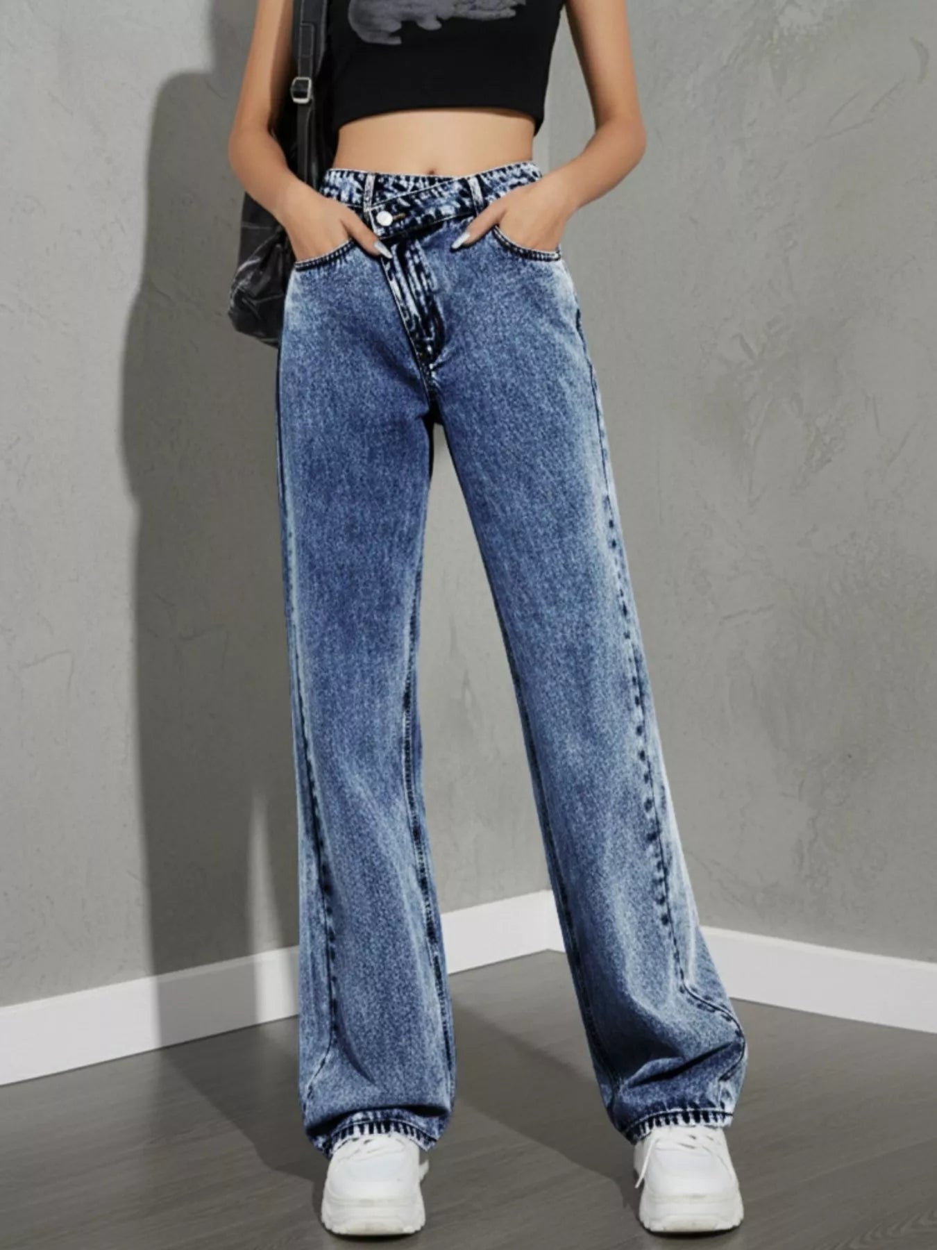 High Waist Wide Leg Jeans designed for comfort and style at Lookzlike