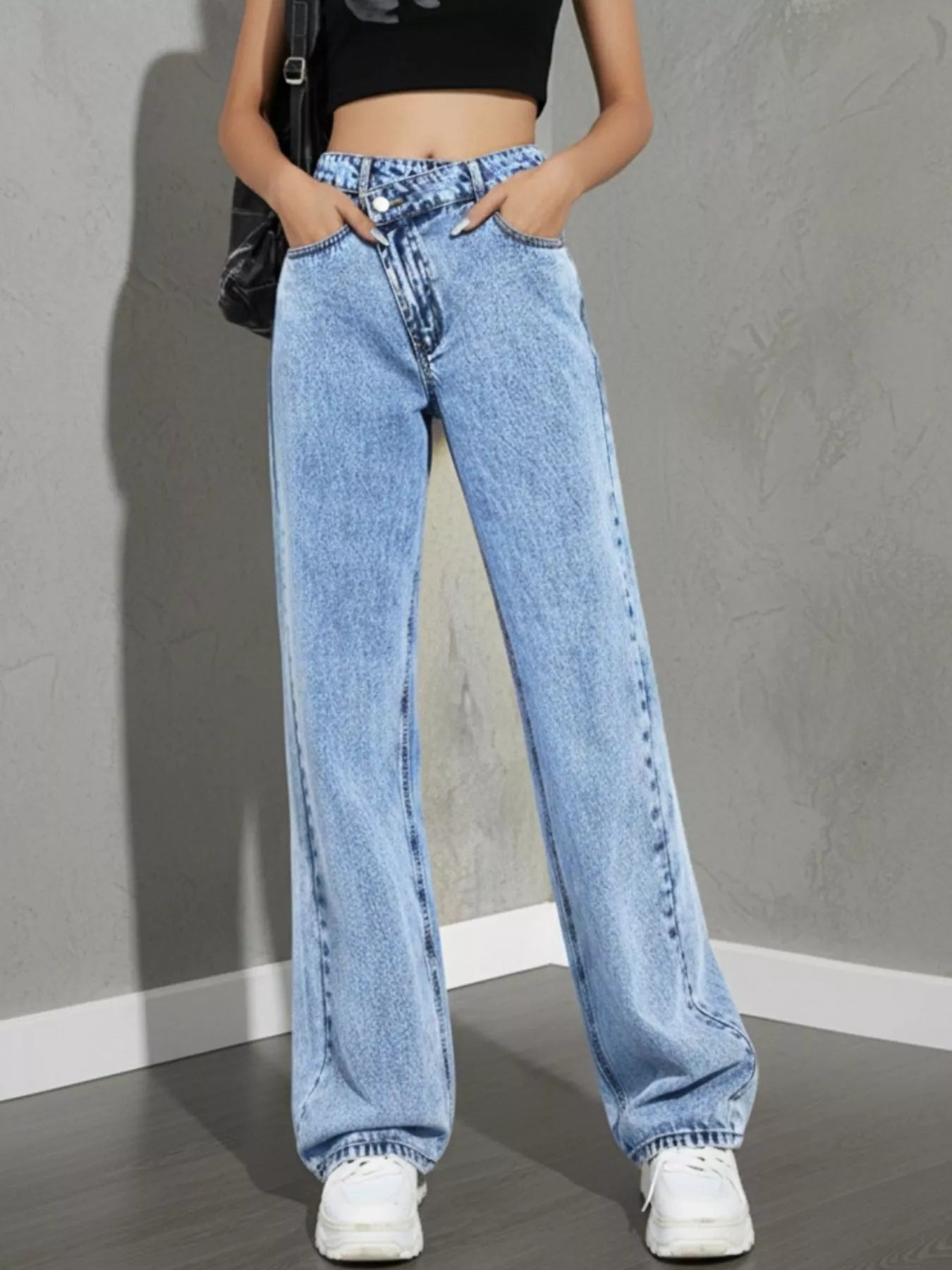 High Waist Wide Leg Jeans designed for comfort and style at Lookzlike