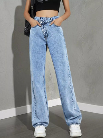 High Waist Wide Leg Jeans designed for comfort and style at Lookzlike