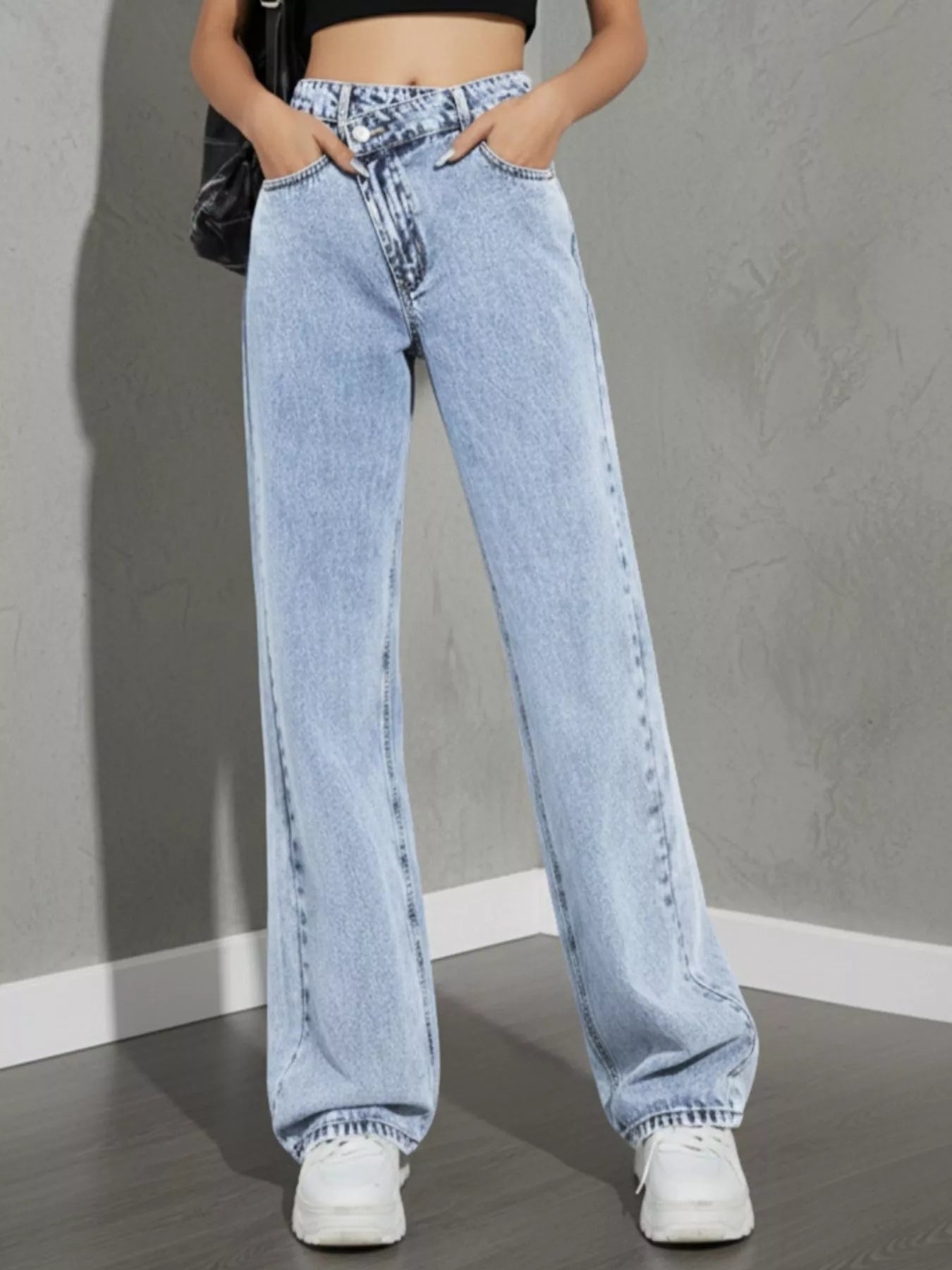 High Waist Wide Leg Jeans designed for comfort and style at Lookzlike