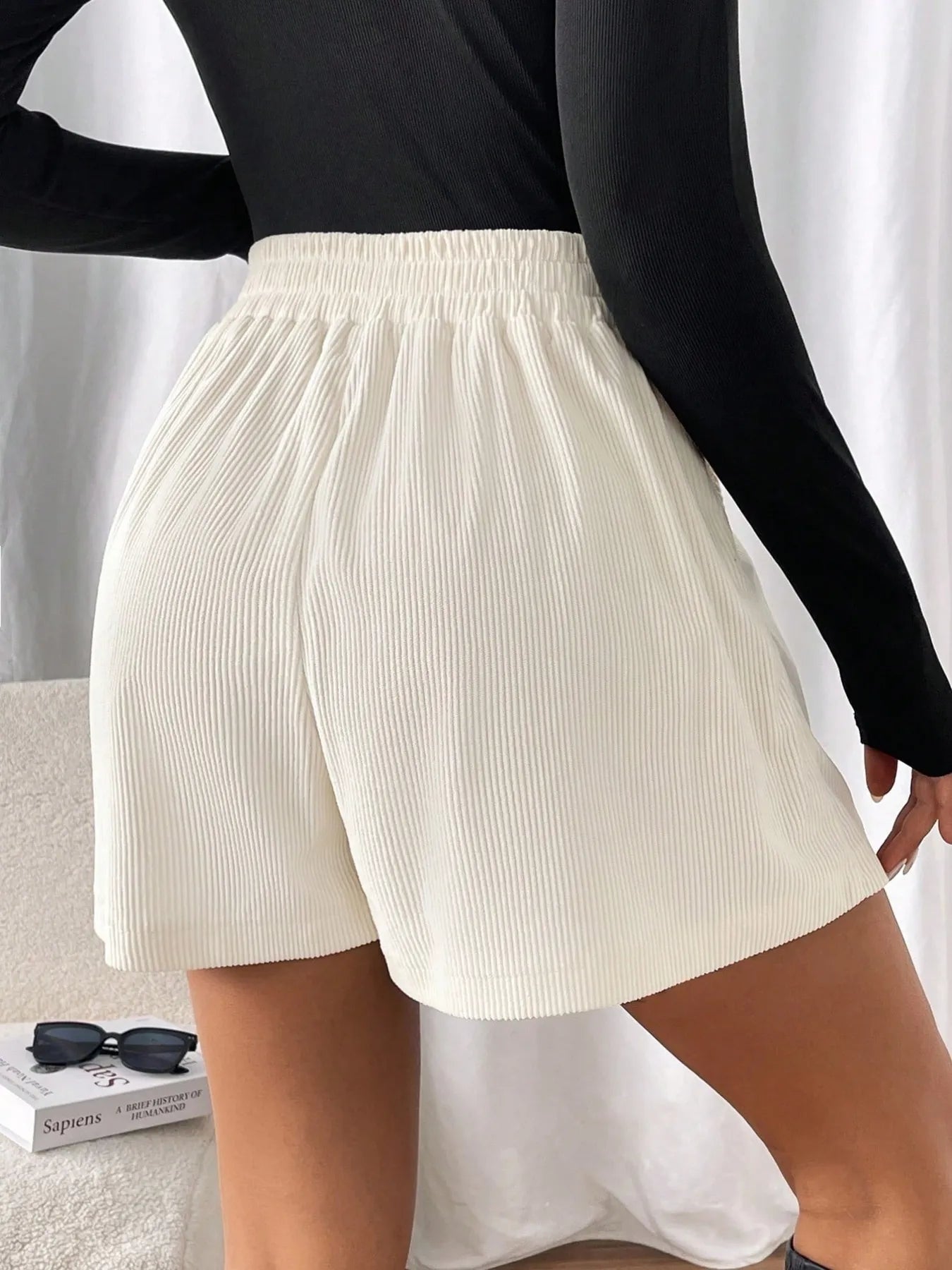 High Waisted Corduroy Shorts - Lookzlike