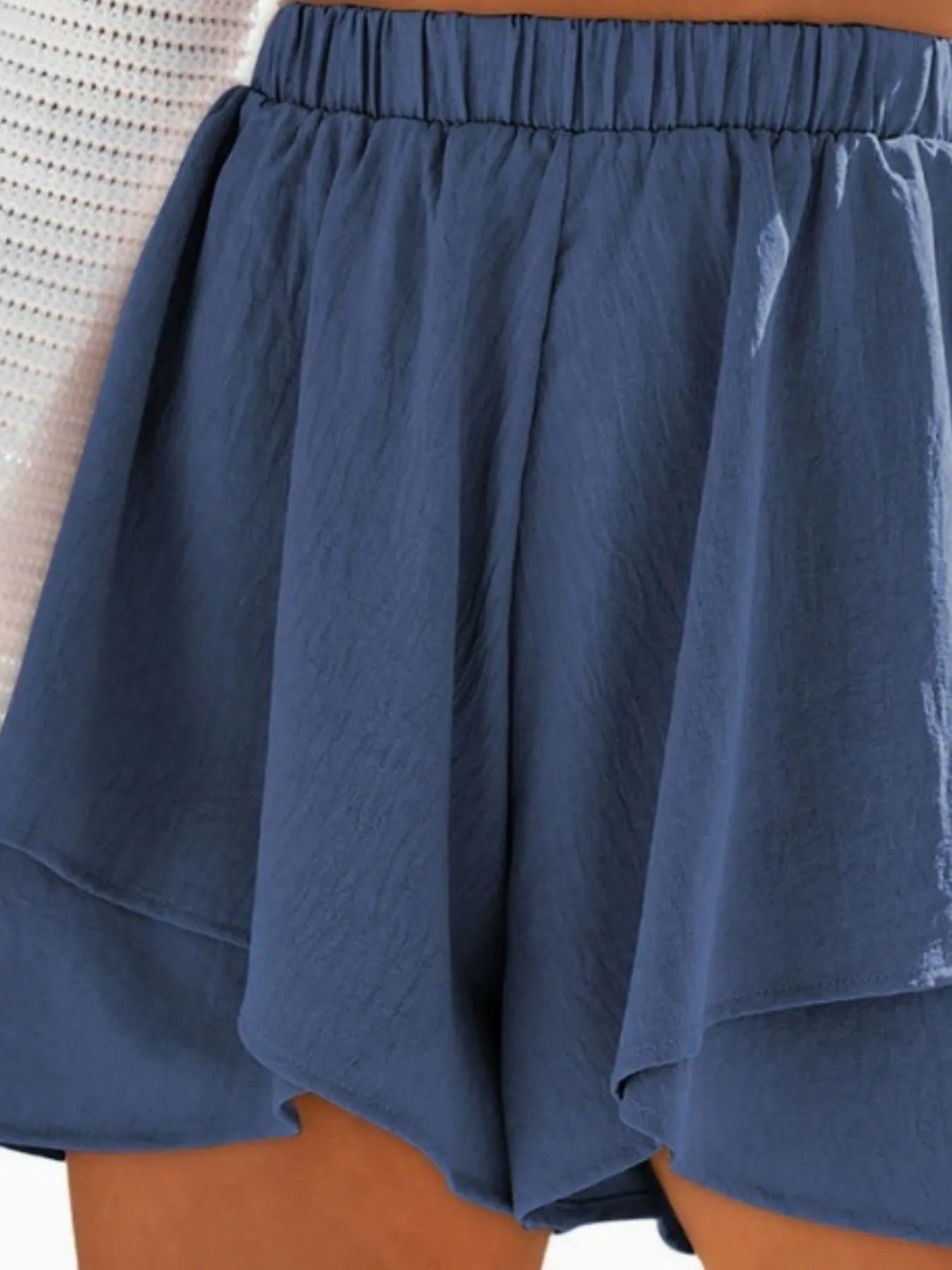 High-Waisted Elastic Waistband Layered Shorts - Lookzlike