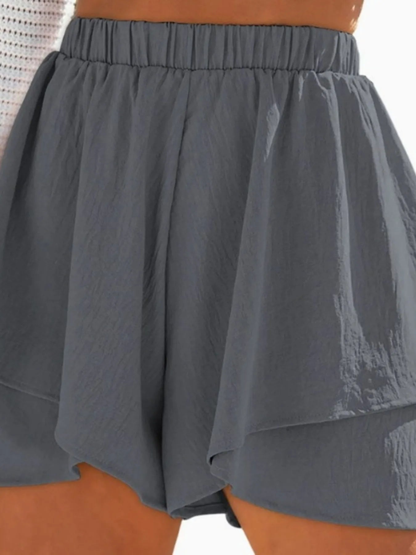 High-Waisted Elastic Waistband Layered Shorts - Lookzlike