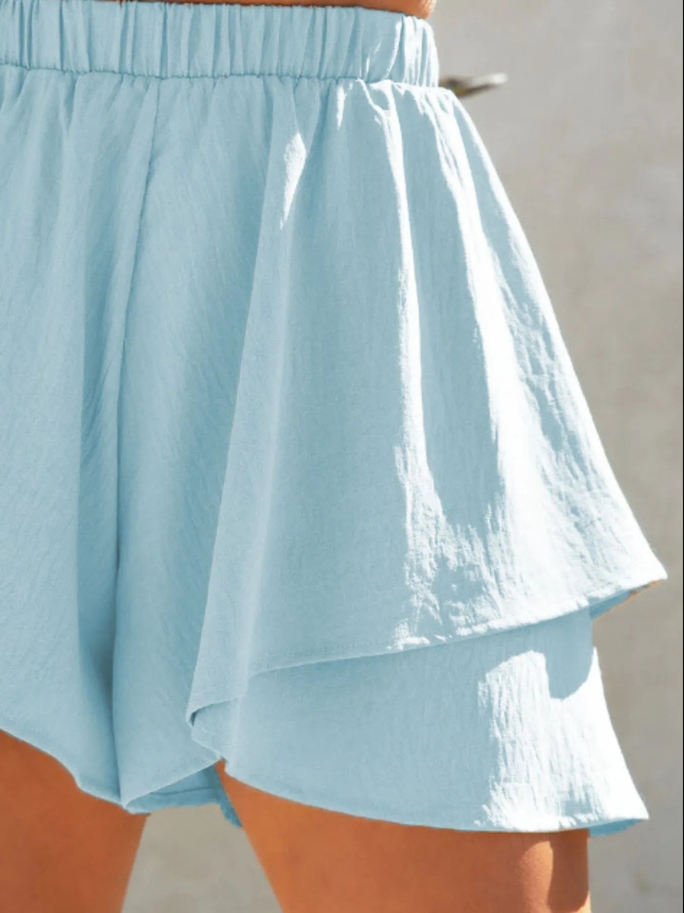 High-Waisted Elastic Waistband Layered Shorts - Lookzlike