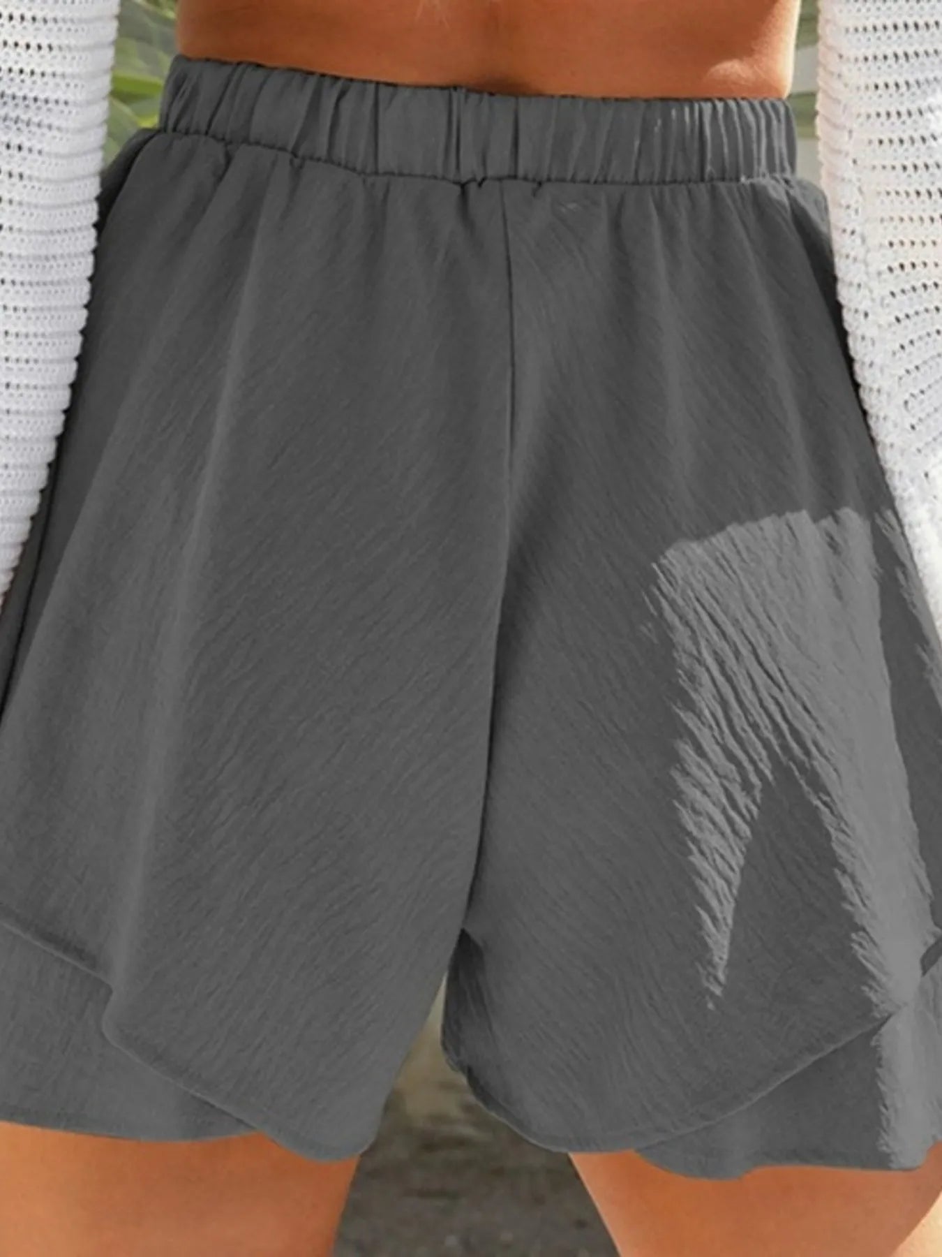 High-Waisted Elastic Waistband Layered Shorts - Lookzlike