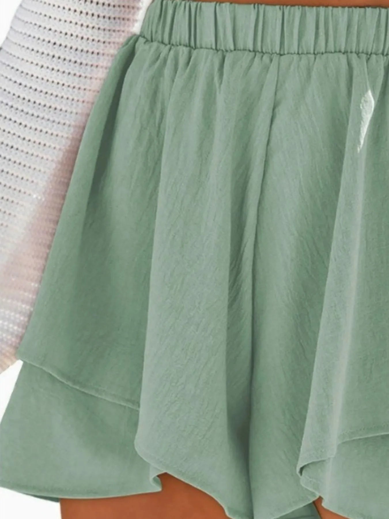 High-Waisted Elastic Waistband Layered Shorts - Lookzlike