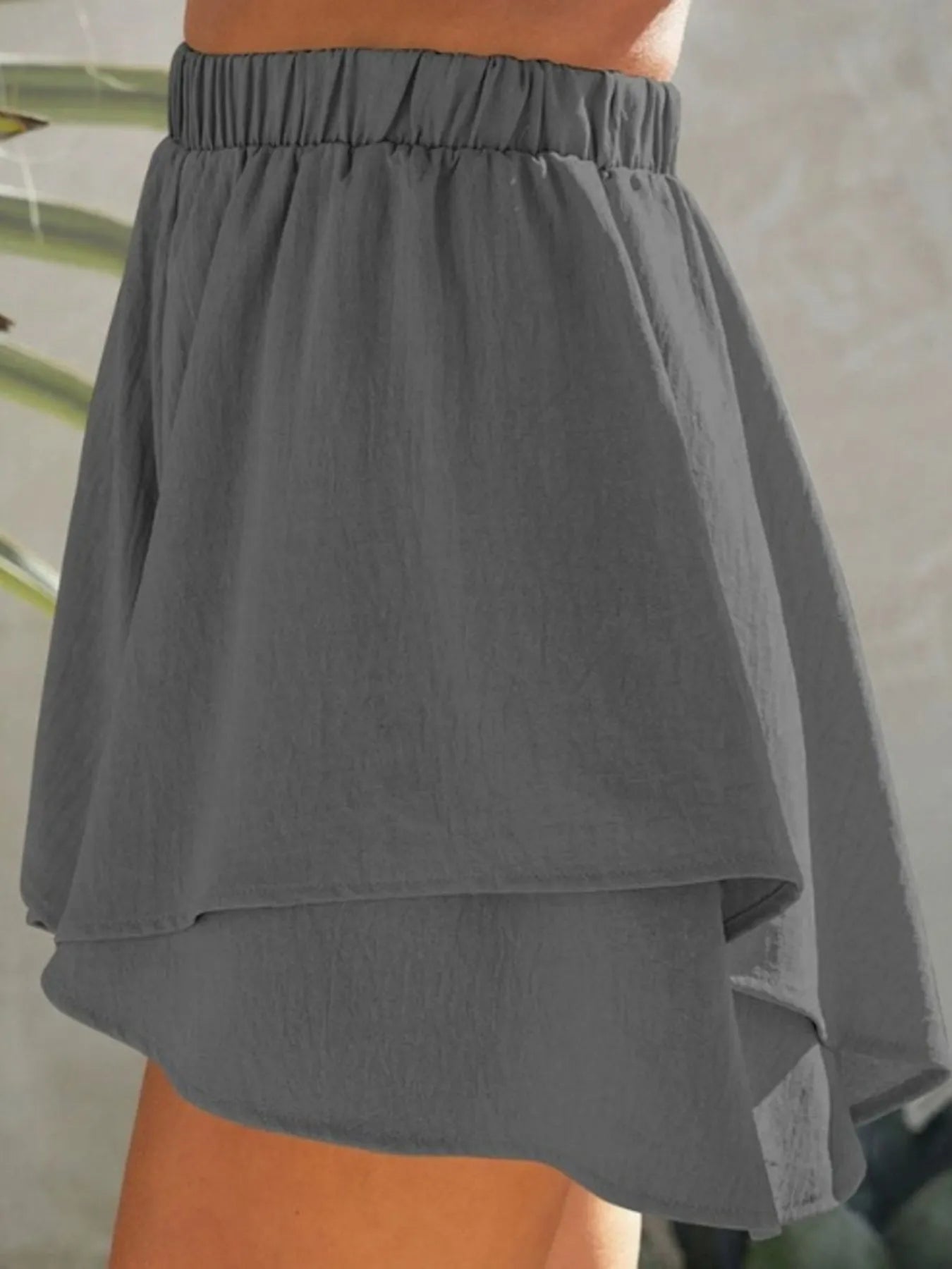 High-Waisted Elastic Waistband Layered Shorts - Lookzlike