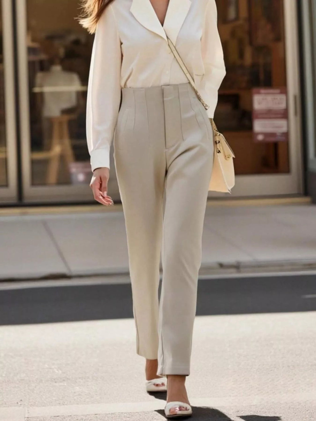 High-Waisted Straight-Leg Pants designed for comfort and style at Lookzlike