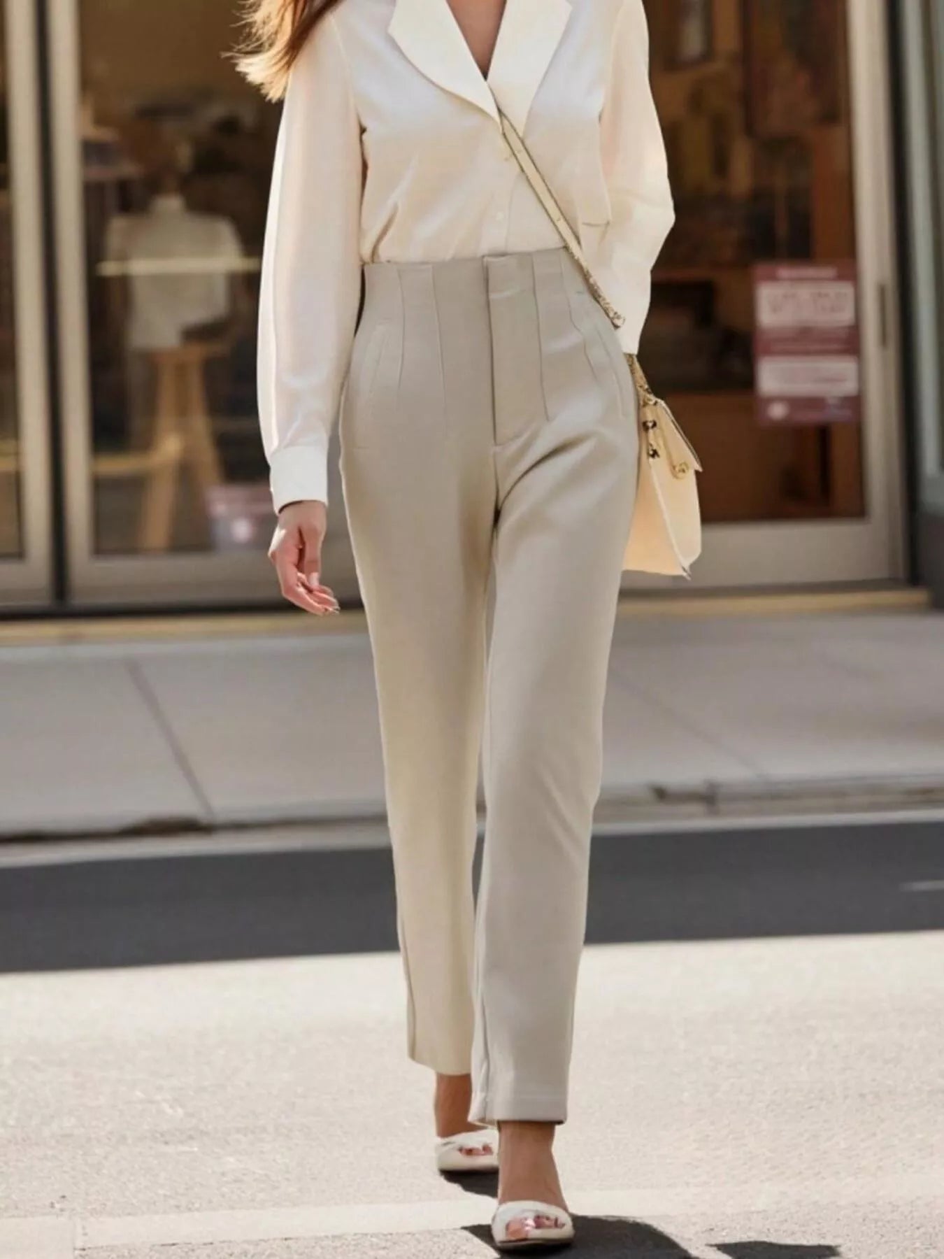 High-Waisted Straight-Leg Pants designed for comfort and style at Lookzlike