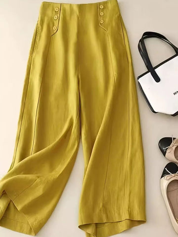 High-Waisted Wide-Leg Cropped Pants designed for comfort and style at Lookzlike