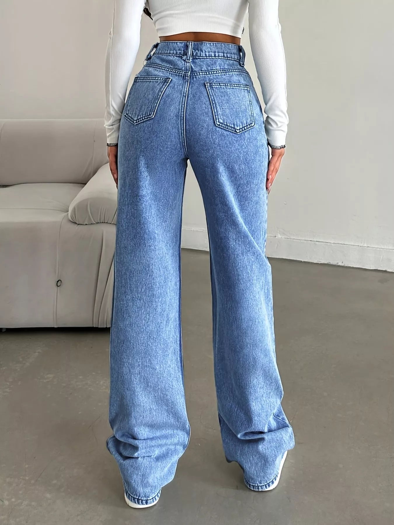 High - Waisted Wide Leg Jeans designed for comfort and style at Lookzlike