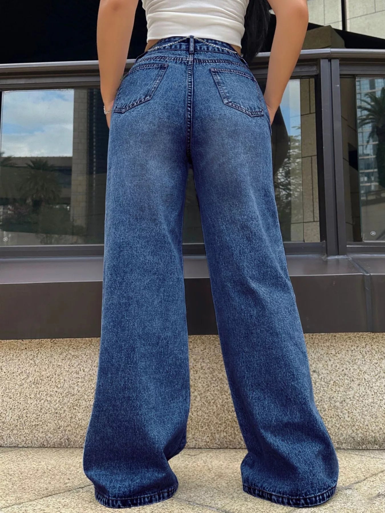 High - Waisted Wide Leg Jeans designed for comfort and style at Lookzlike