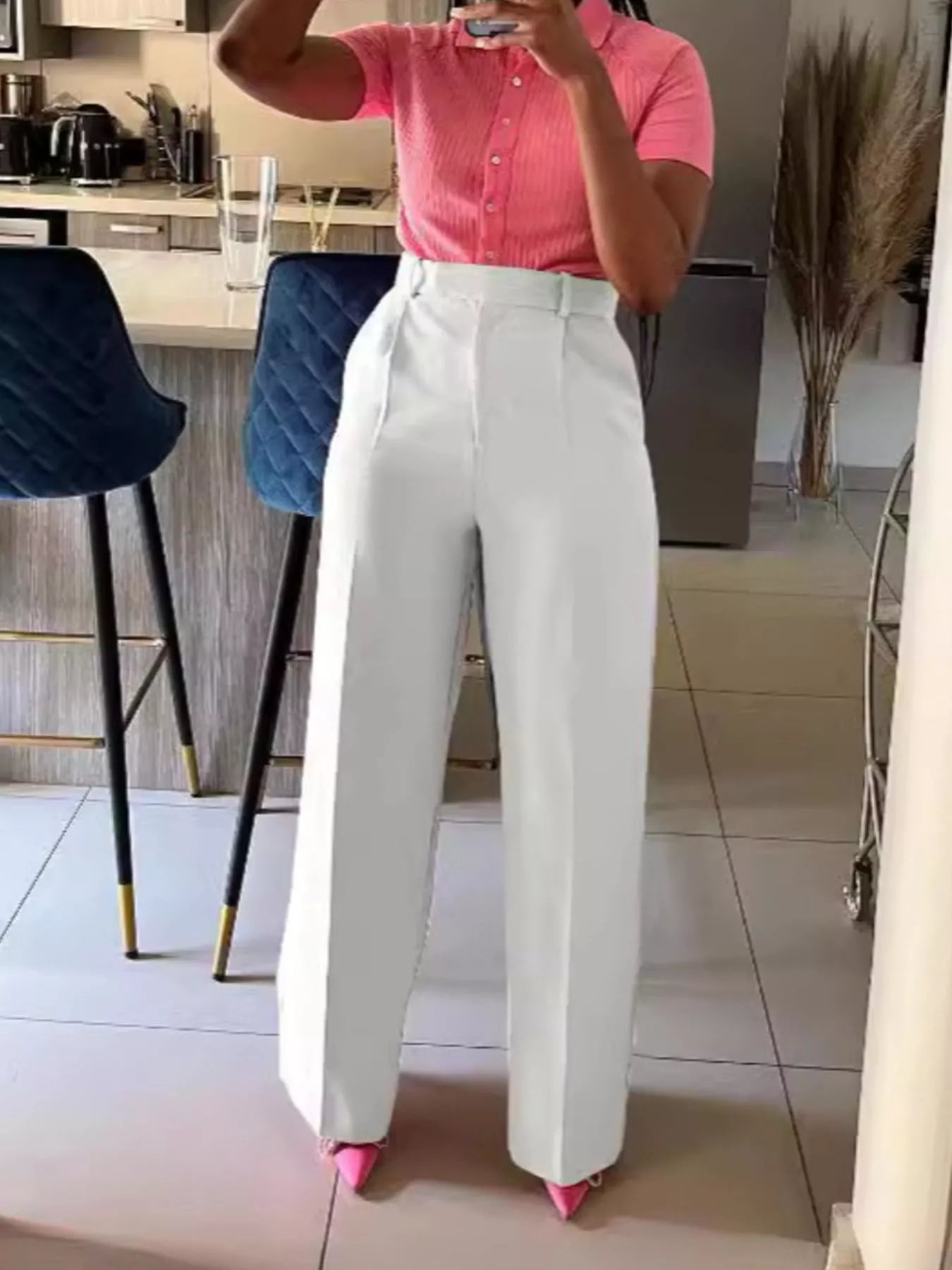 High-Waisted Wide-Leg Pants designed for comfort and style at Lookzlike