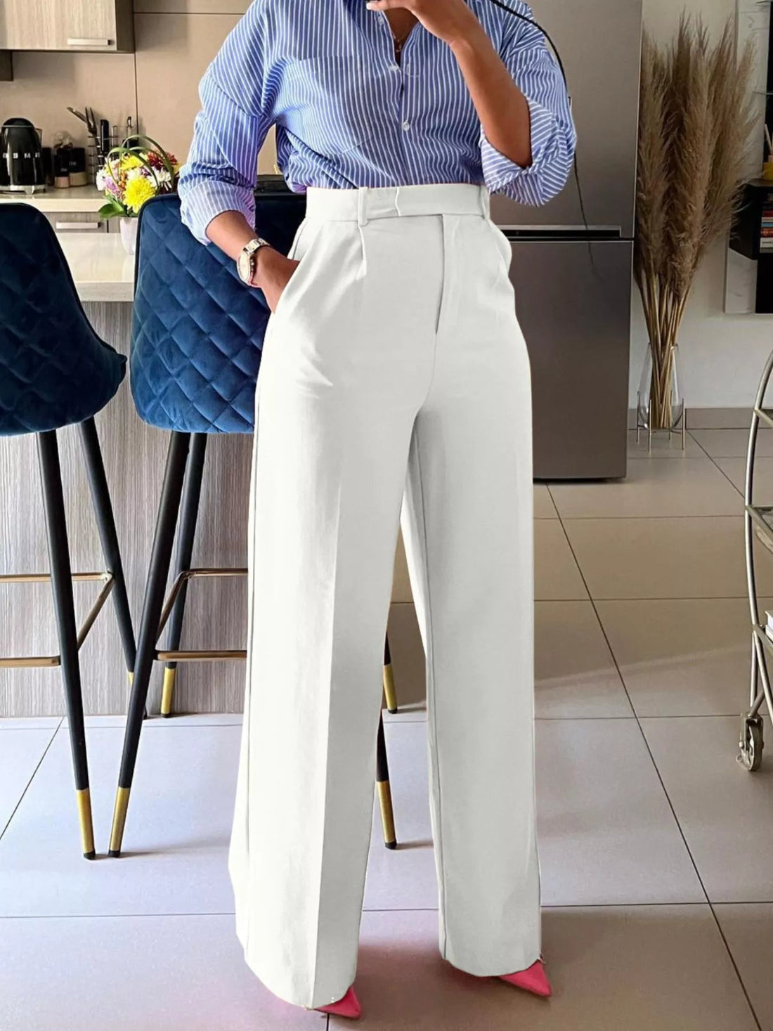 High-Waisted Wide-Leg Pants designed for comfort and style at Lookzlike