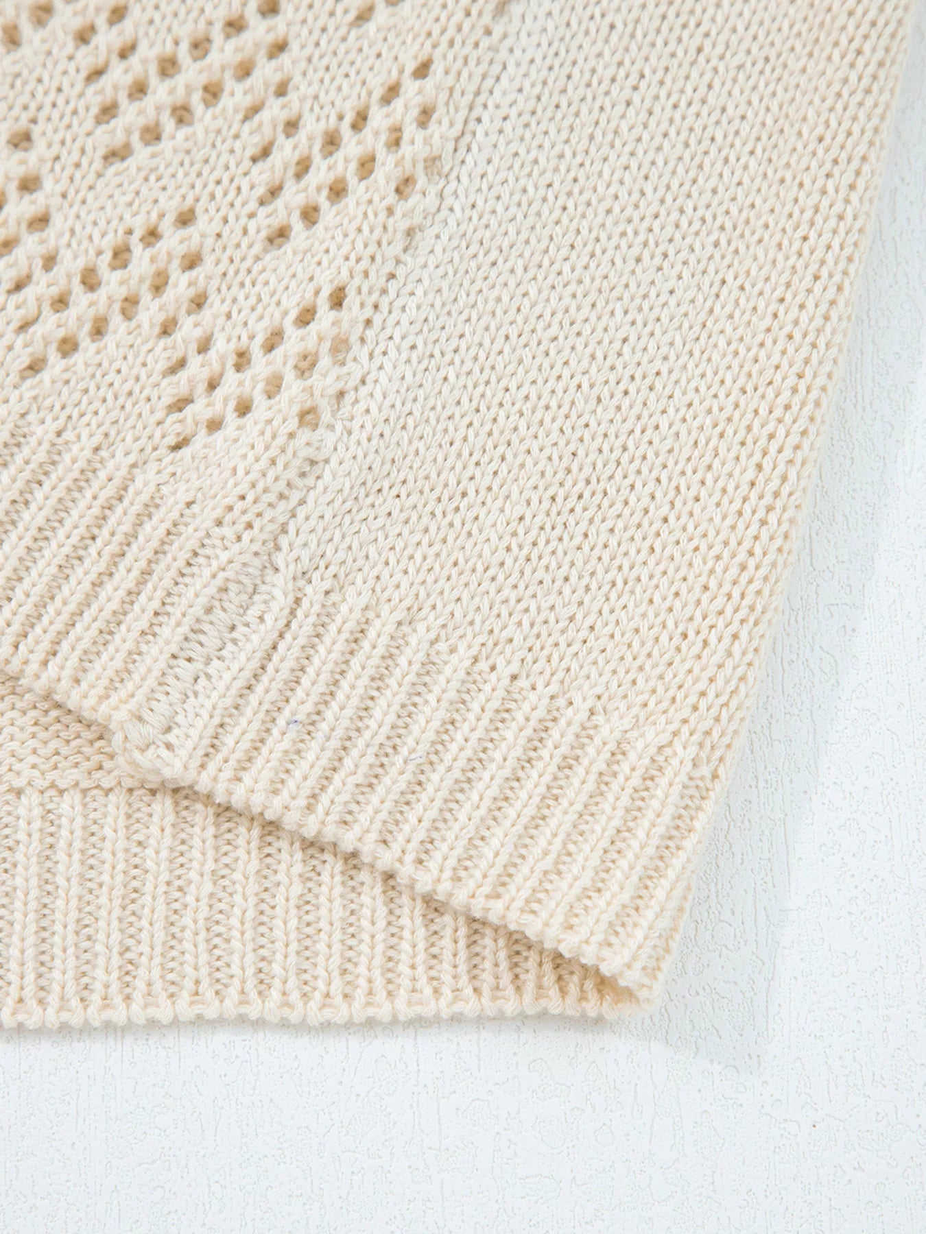 Hollowed Knit Open Front Cardigan designed for comfort and style at Lookzlike