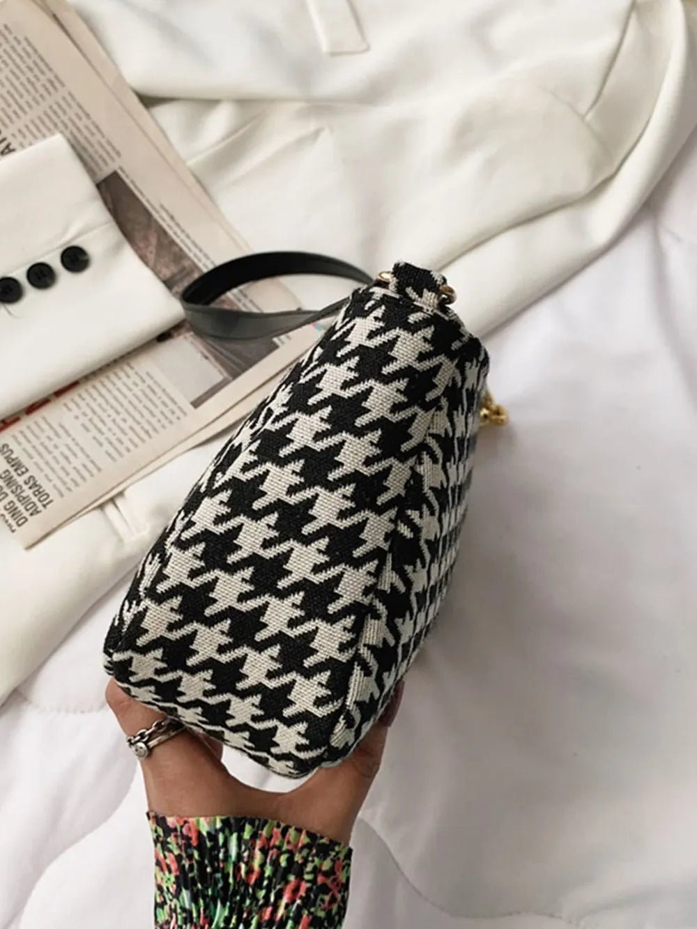 Houndstooth Polyester Handbag - Lookzlike
