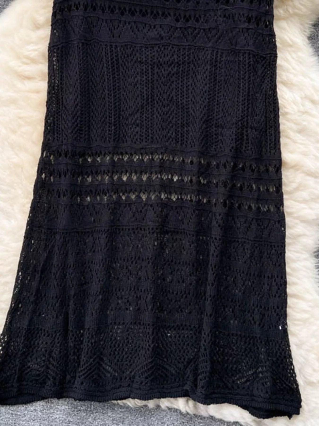 Knitted Hollow Out Maxi Skirt designed for comfort and style at Lookzlike