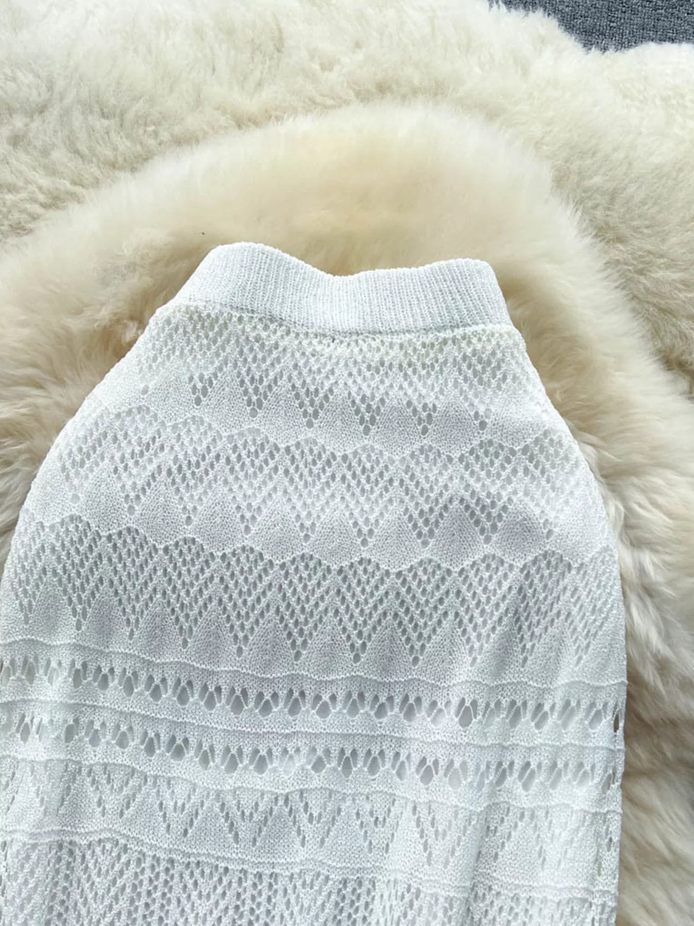 Knitted Hollow Out Maxi Skirt designed for comfort and style at Lookzlike