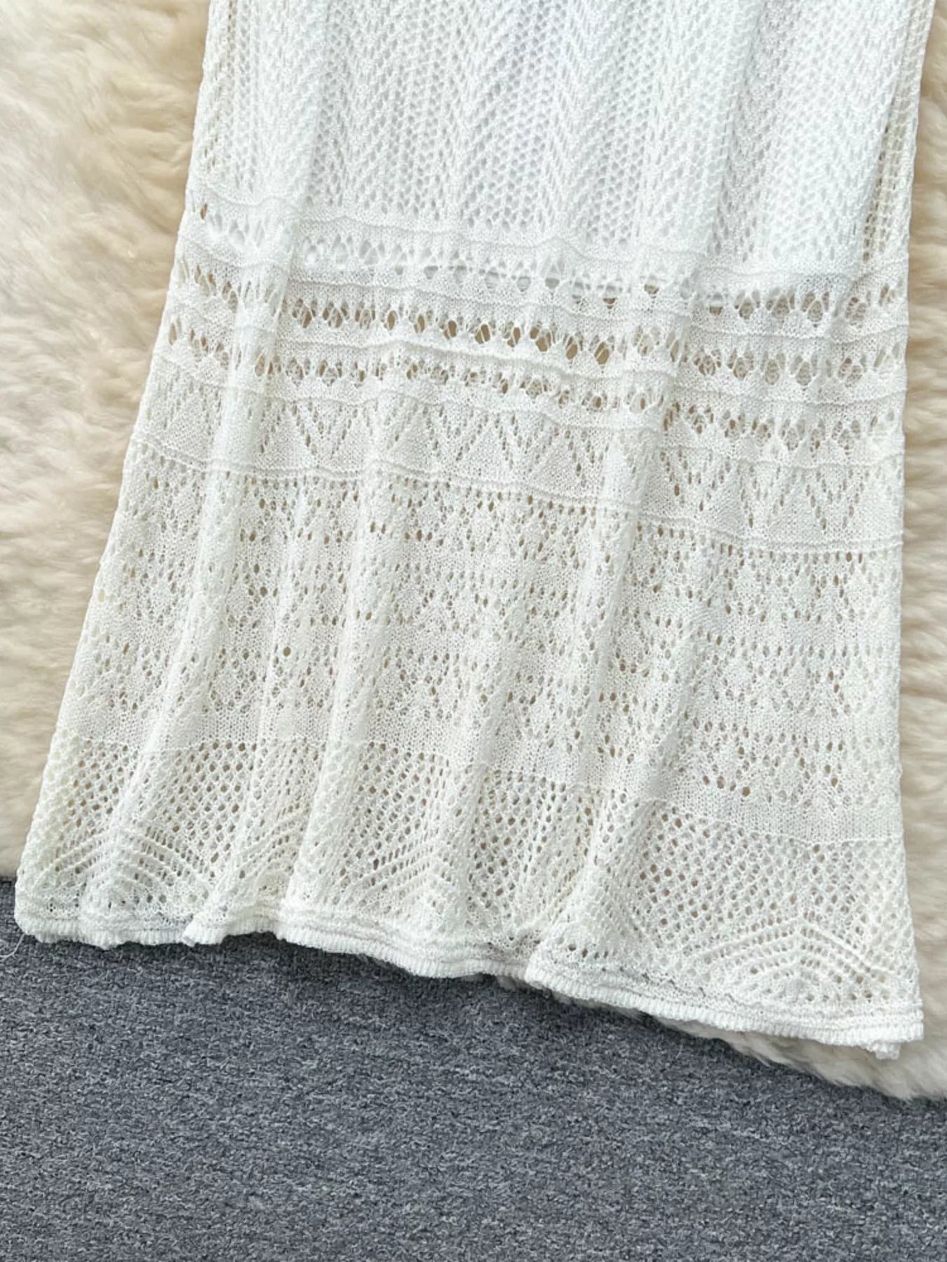 Knitted Hollow Out Maxi Skirt designed for comfort and style at Lookzlike