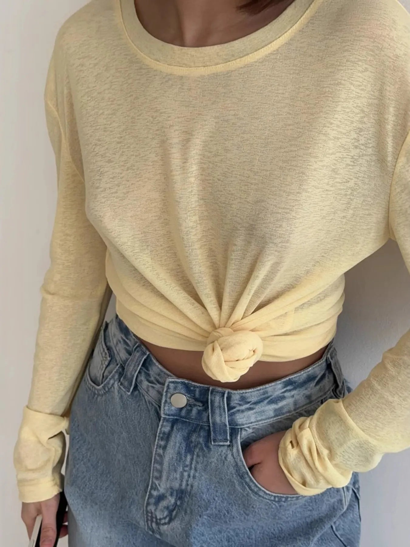 Knotted Long Sleeve T-Shirt - Lookzlike