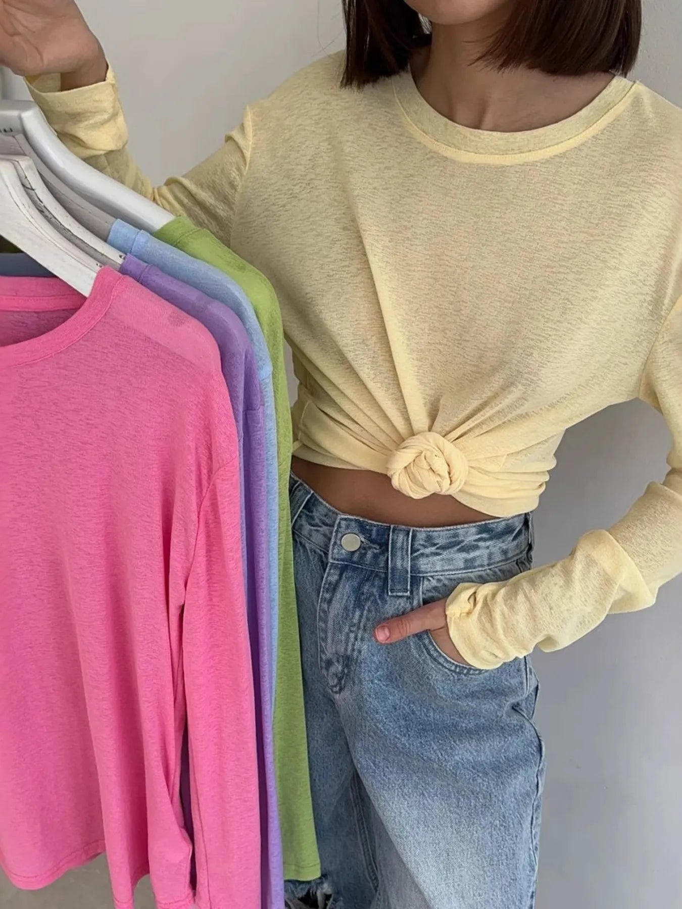 Knotted Long Sleeve T-Shirt - Lookzlike