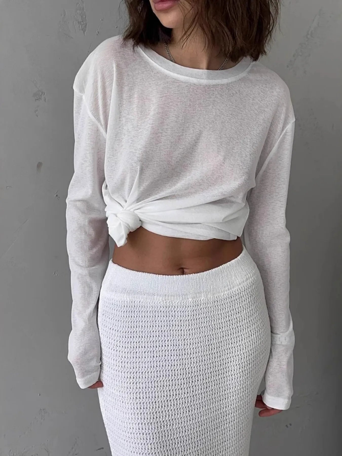Knotted Long Sleeve T-Shirt - Lookzlike