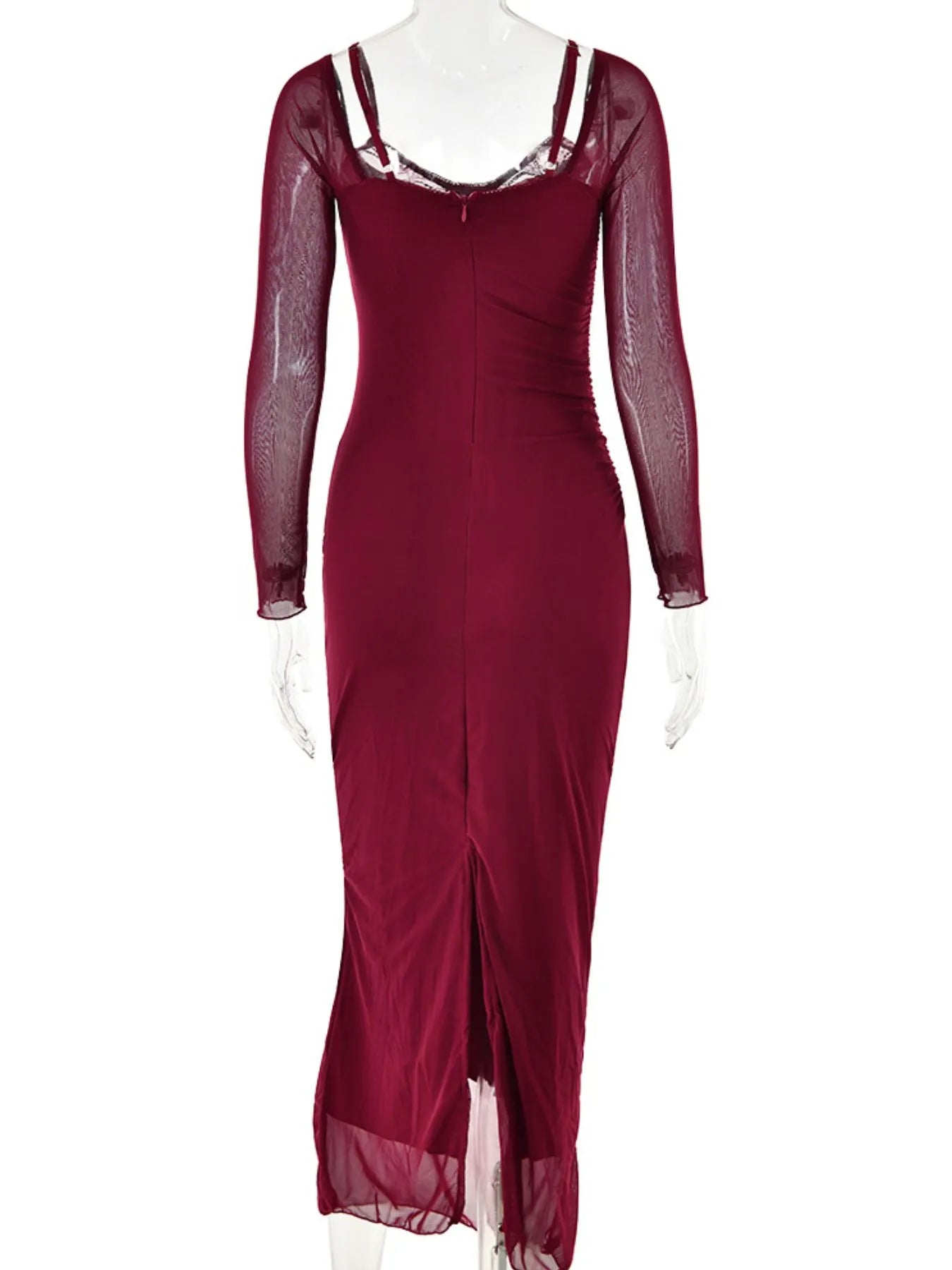 Lace Detail Long Sleeve Bodycon Maxi Dress designed for comfort and style at Lookzlike