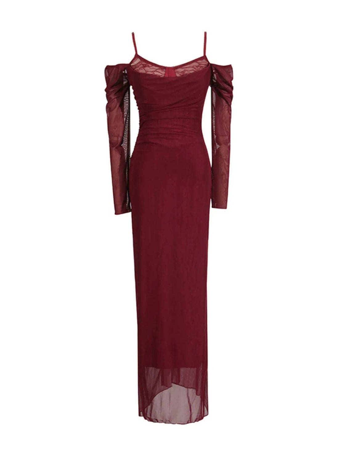 Lace Detail Long Sleeve Bodycon Maxi Dress designed for comfort and style at Lookzlike