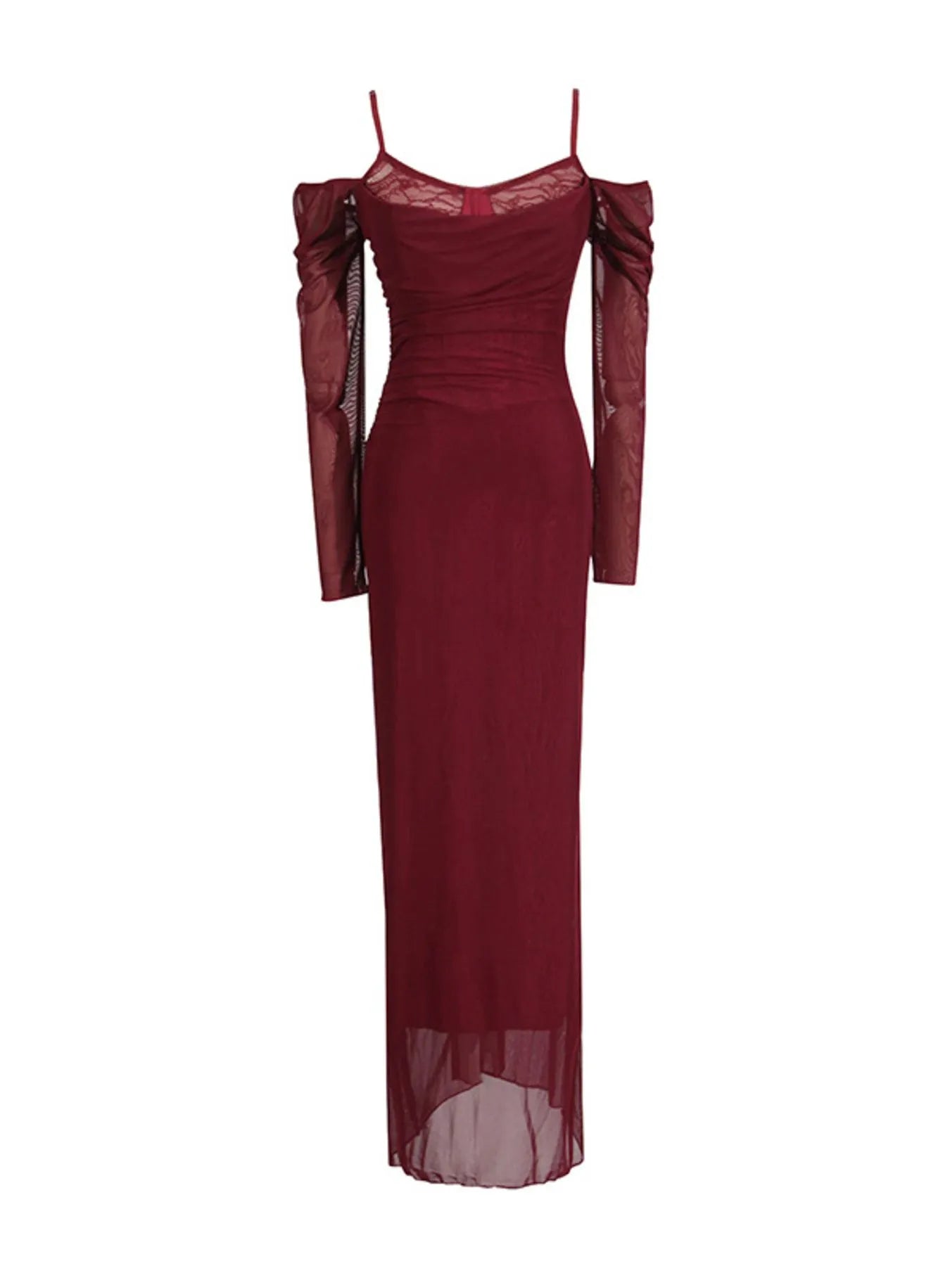 Lace Detail Long Sleeve Bodycon Maxi Dress designed for comfort and style at Lookzlike