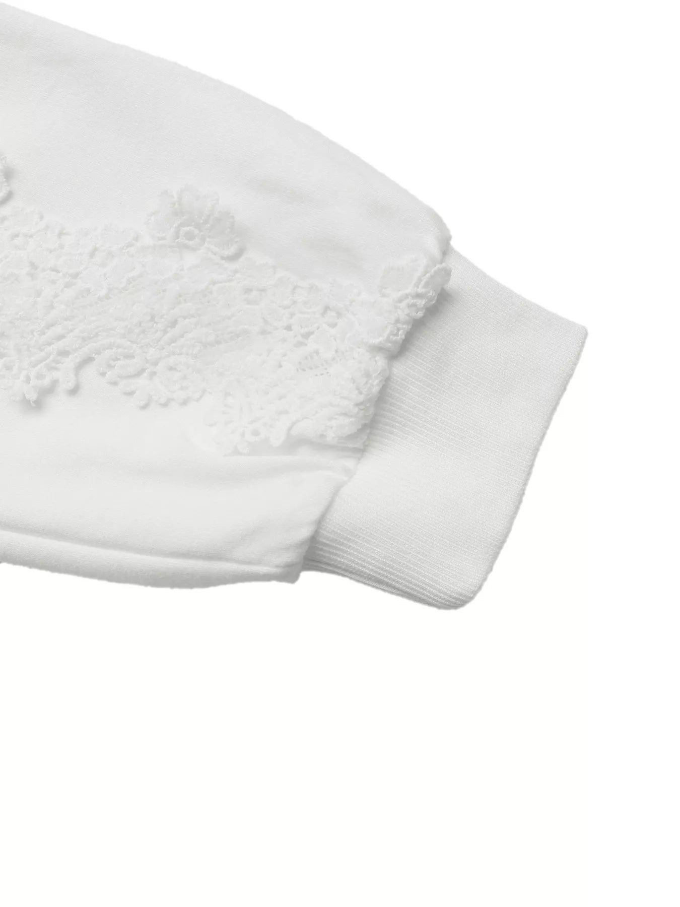 Lace Detail Long Sleeve Drawstring Hoodie designed for comfort and style at Lookzlike