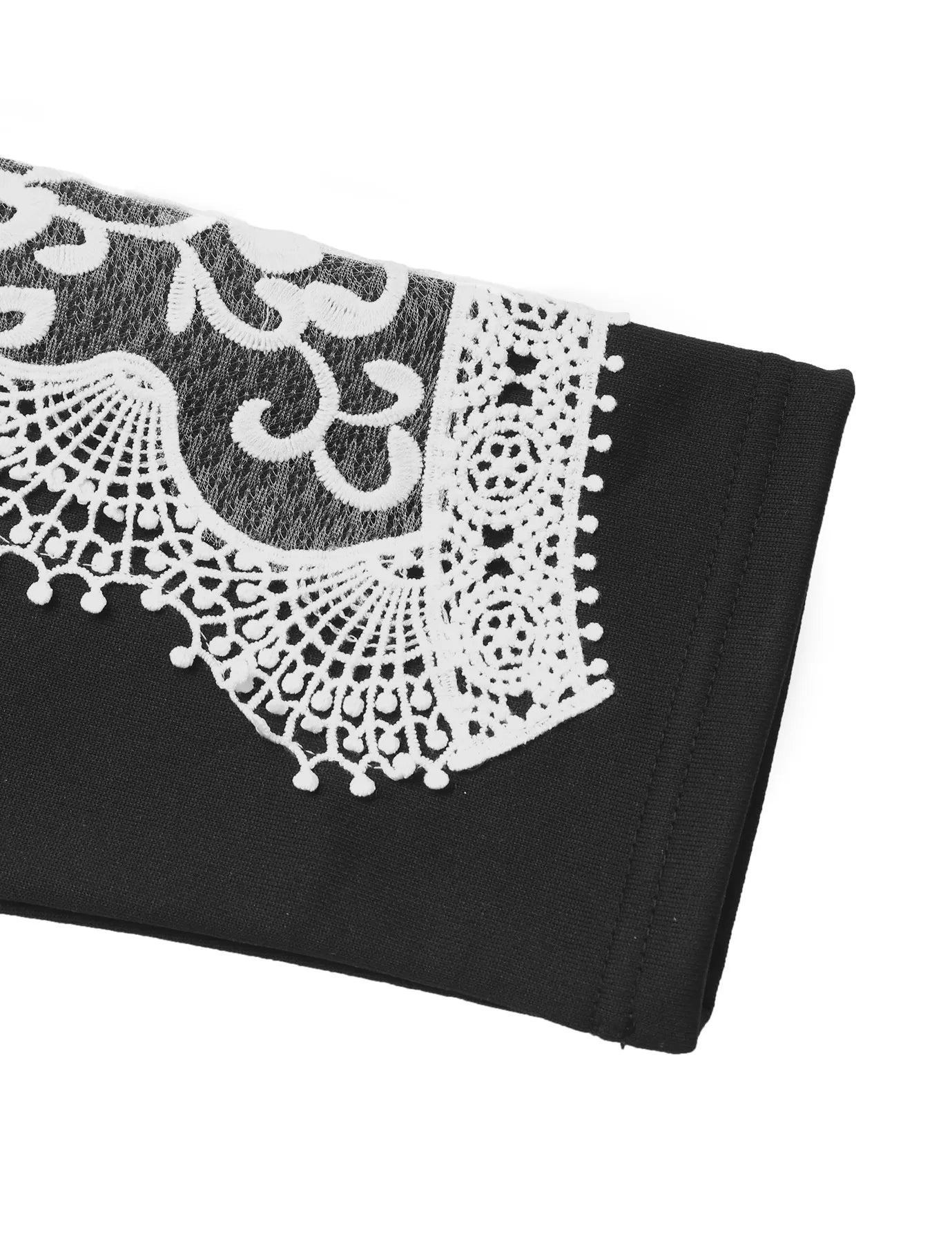 Lace Detail Long Sleeve Sweatshirt - Lookzlike