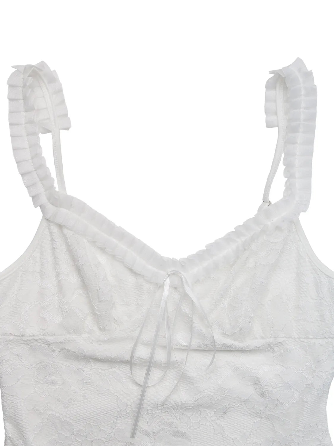 Lace Frill Strap Bodysuit - Lookzlike