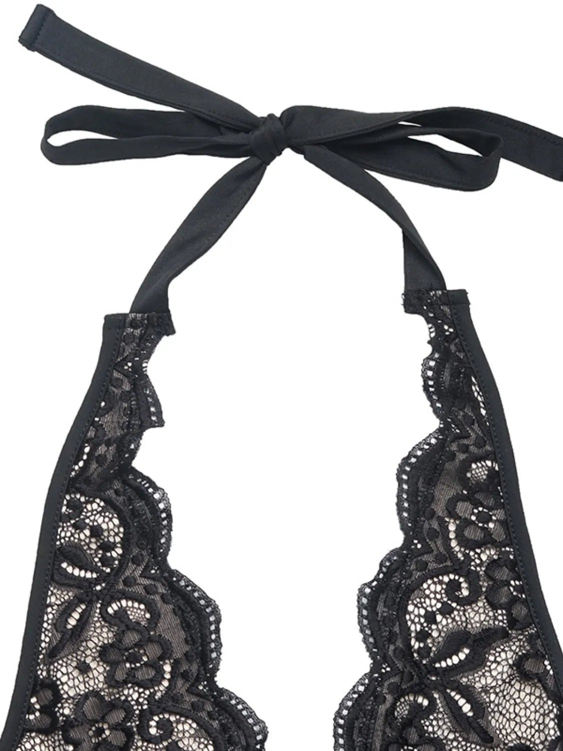 Lace Halter Neck Bodysuit - Lookzlike