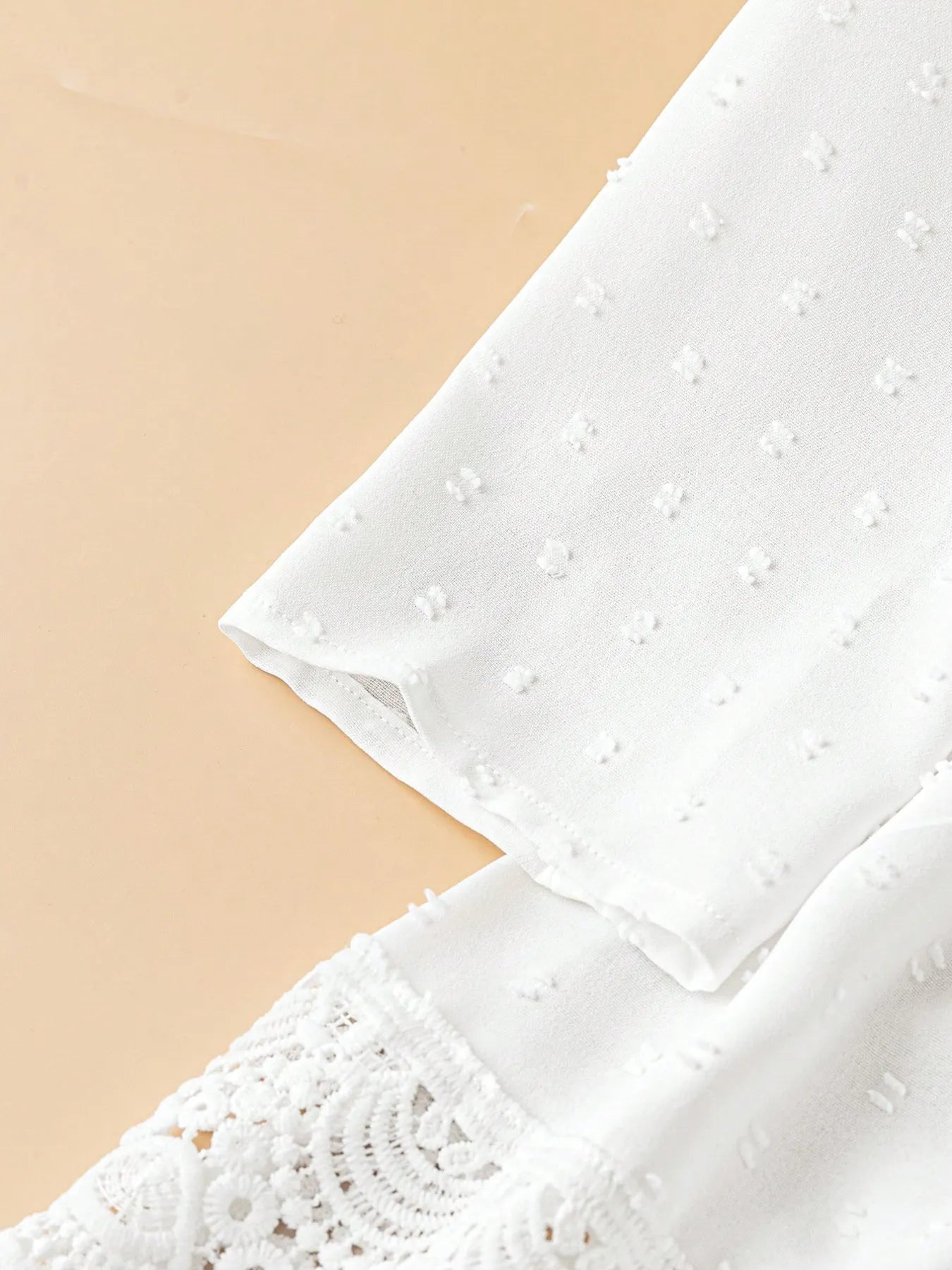 Lace Hem V - Neck Blouse designed for comfort and style at Lookzlike