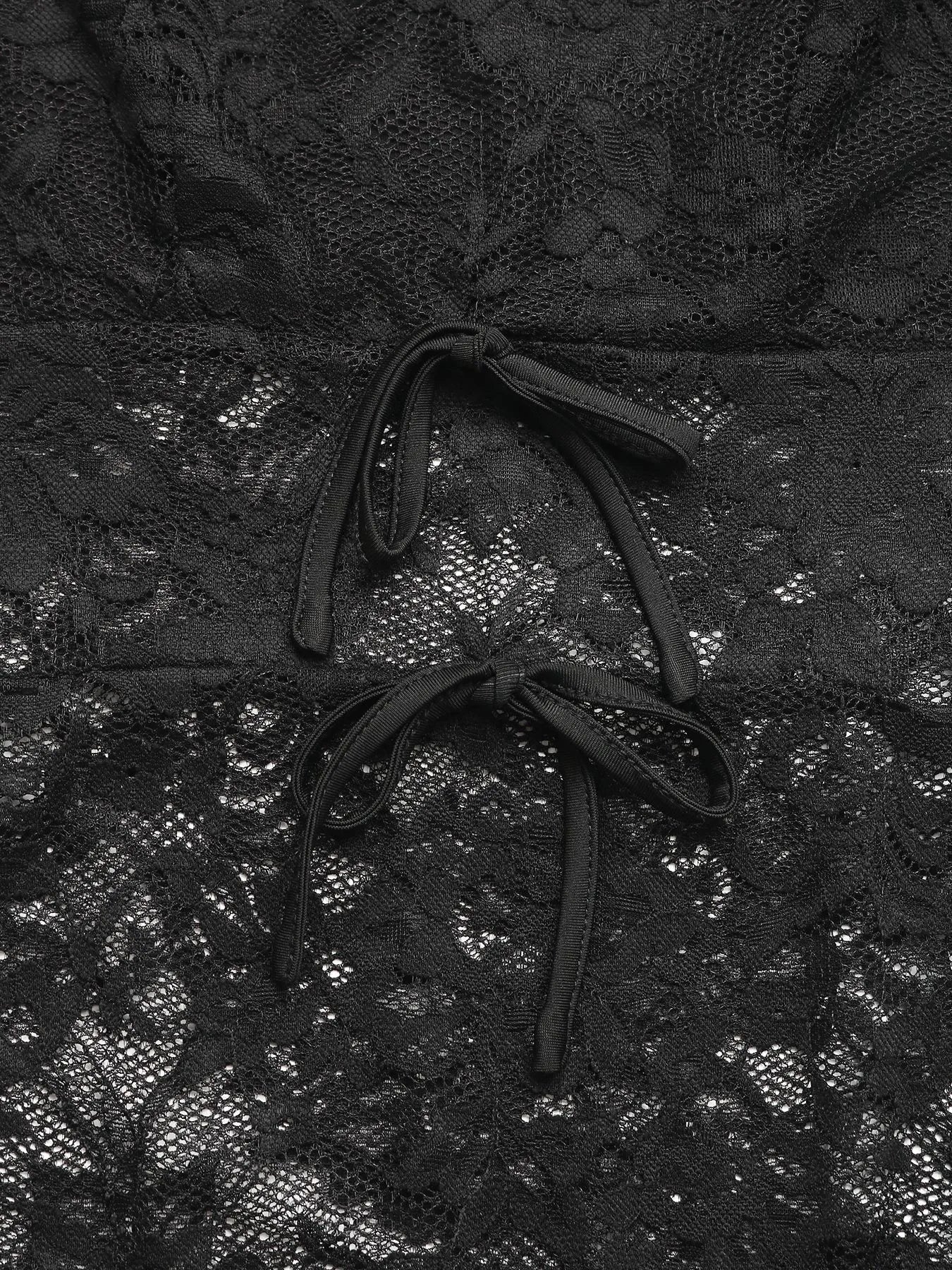 Lace Long Sleeve V-Neck Bodysuit - Lookzlike