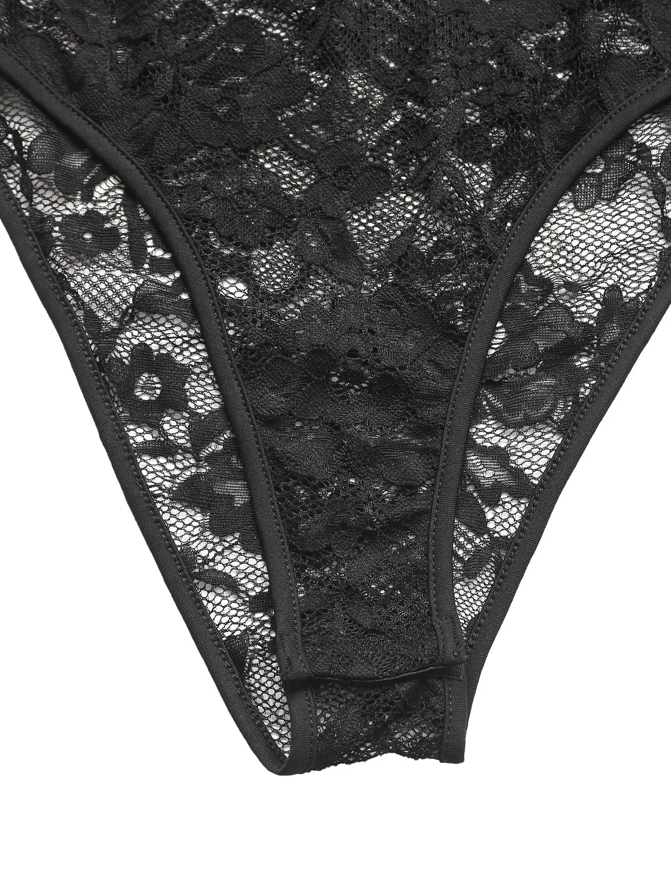 Lace Long Sleeve V-Neck Bodysuit - Lookzlike
