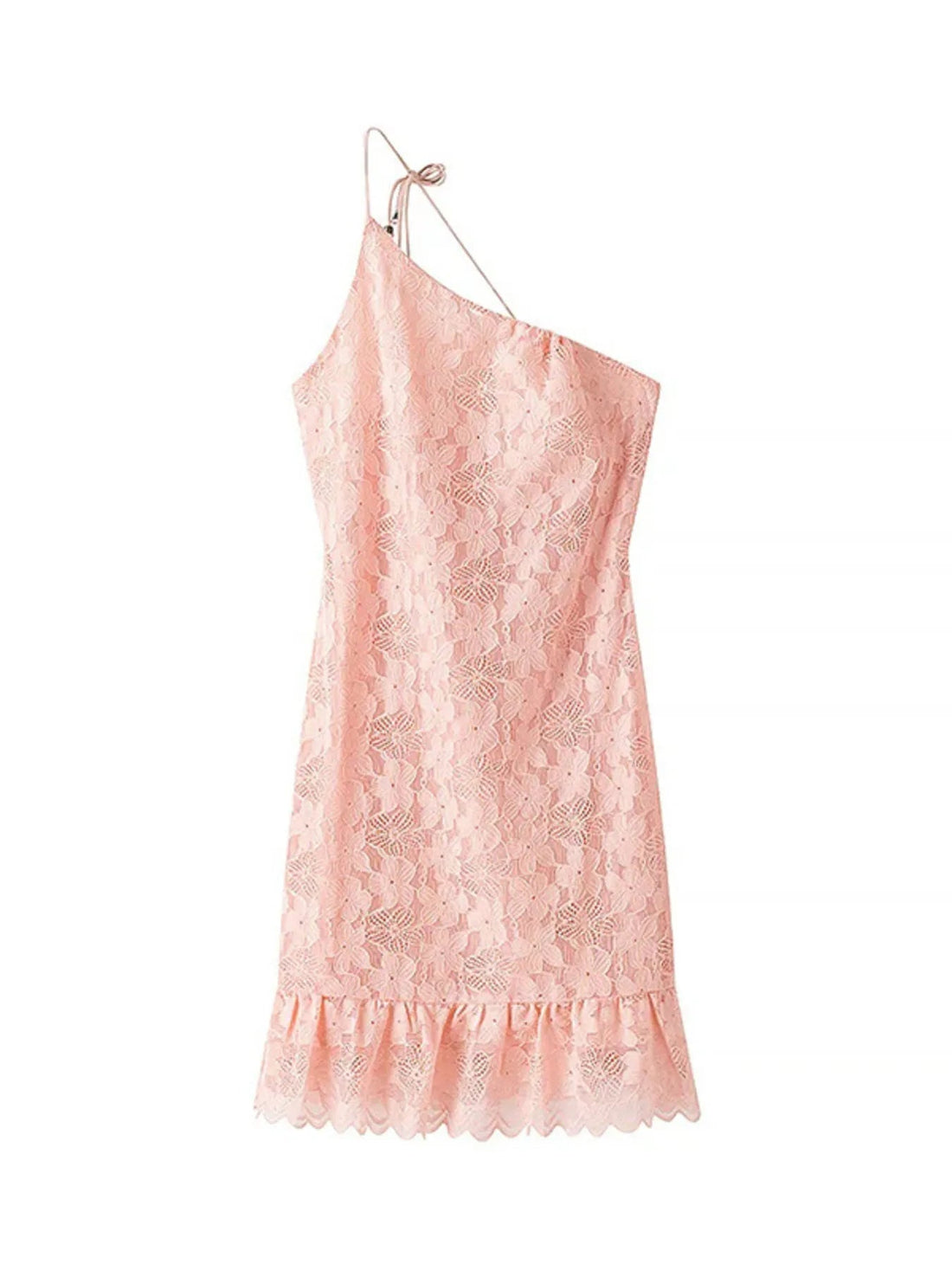 Lace One Shoulder Mini Dress designed for comfort and style at Lookzlike