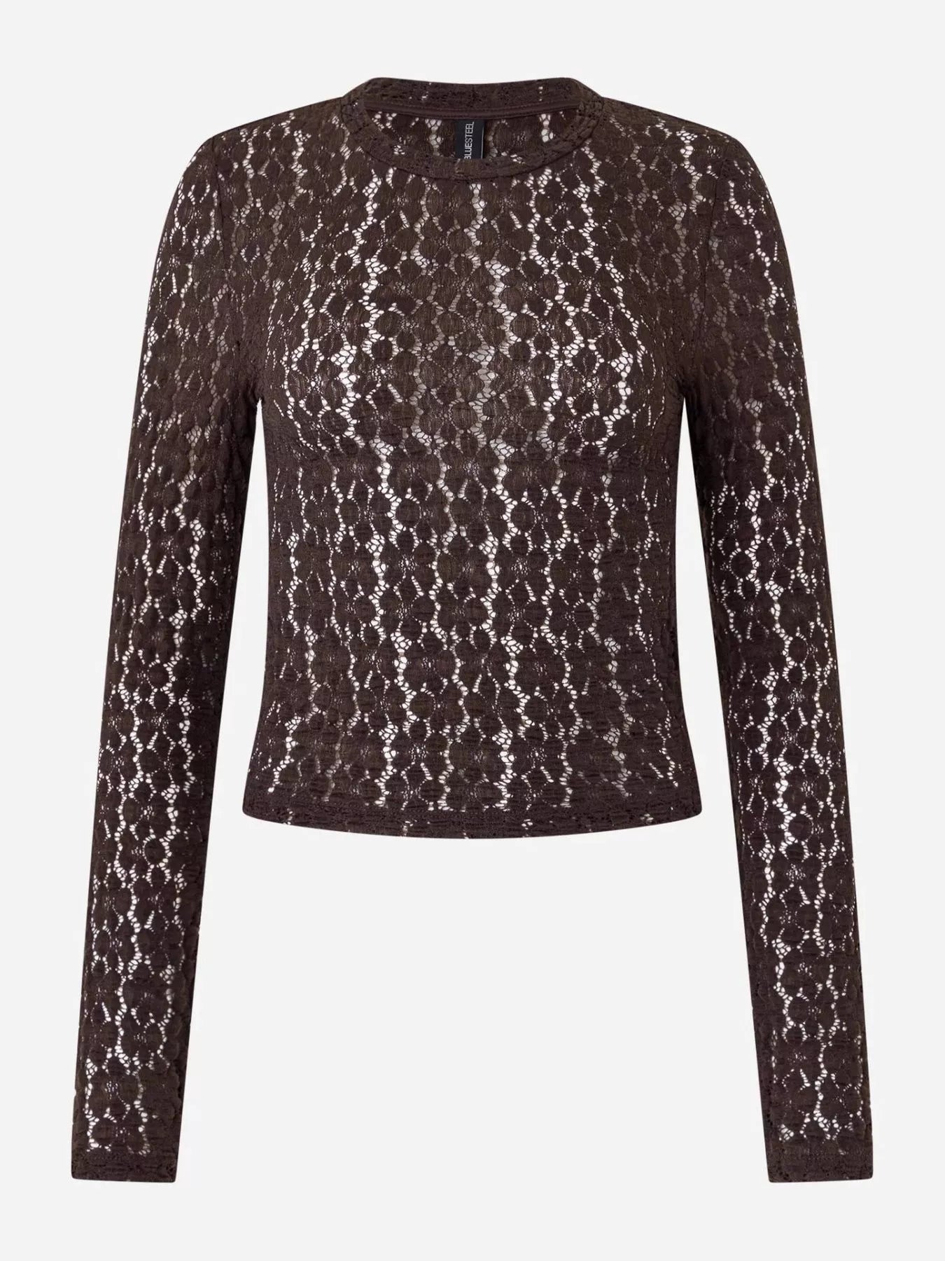 Lace Round Neck Long Sleeve Blouse designed for comfort and style at Lookzlike