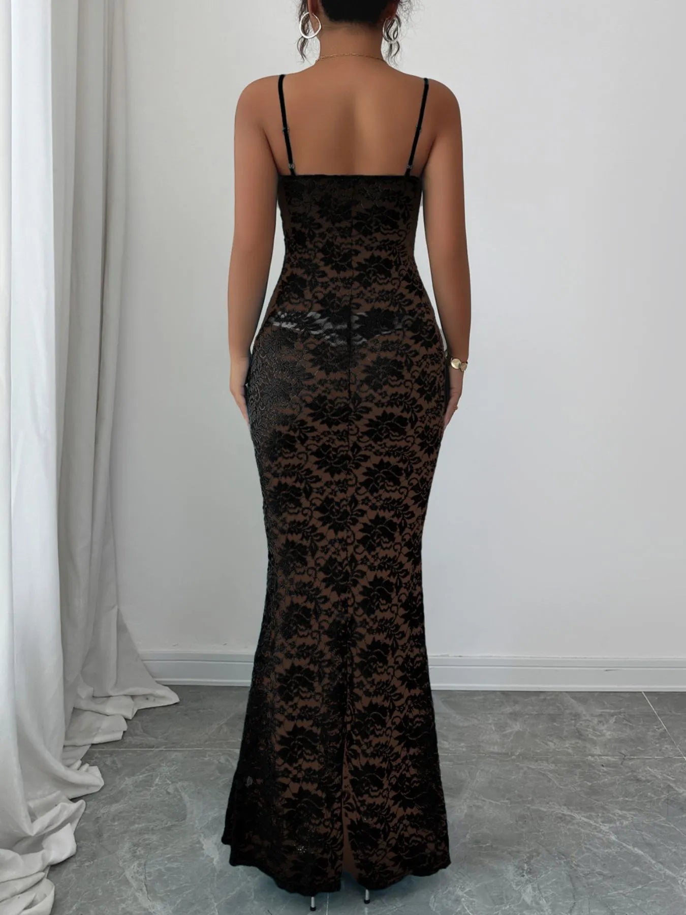 Lace Square Neck Maxi Cami Dress designed for comfort and style at Lookzlike