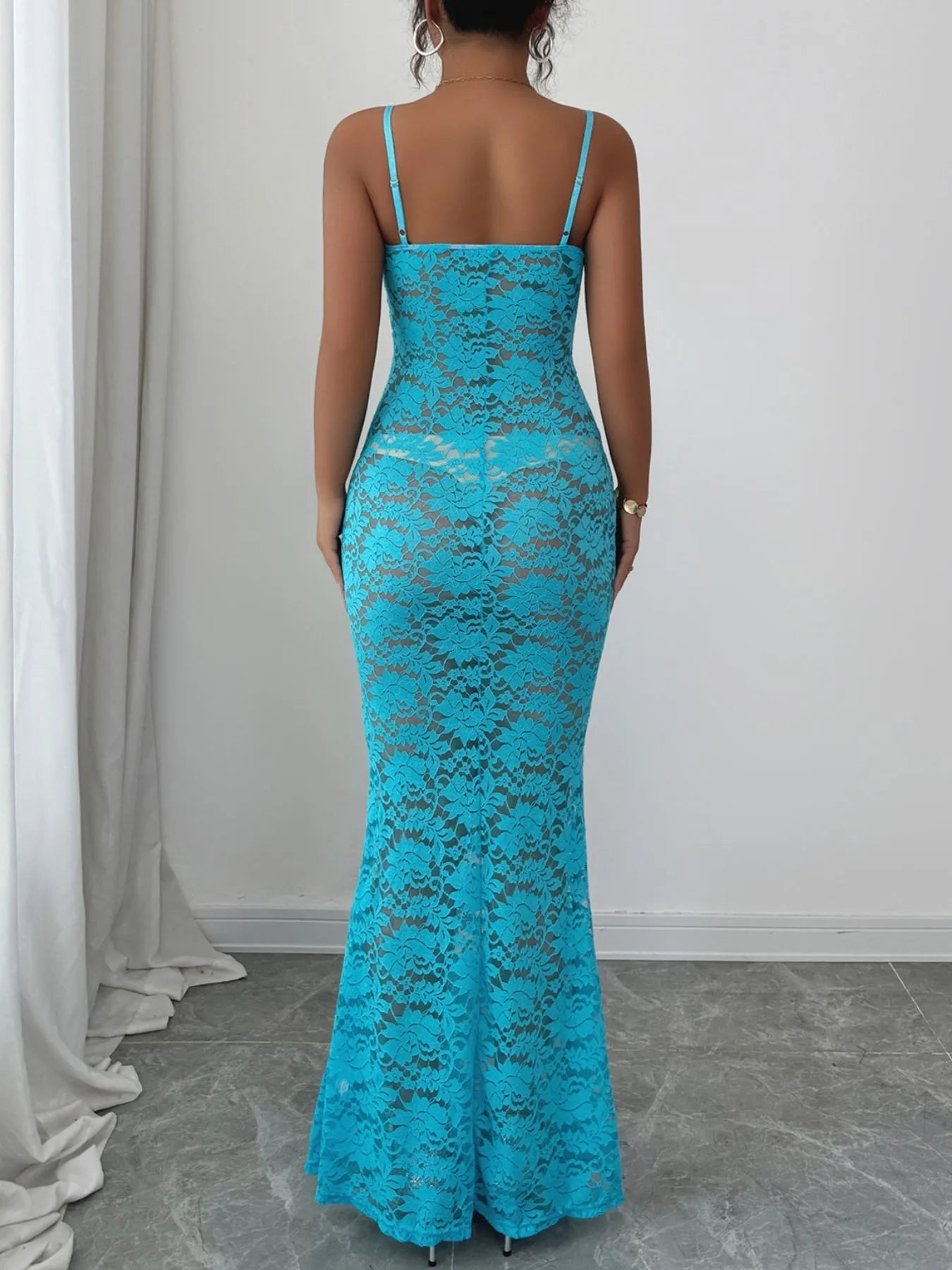 Lace Square Neck Maxi Cami Dress designed for comfort and style at Lookzlike