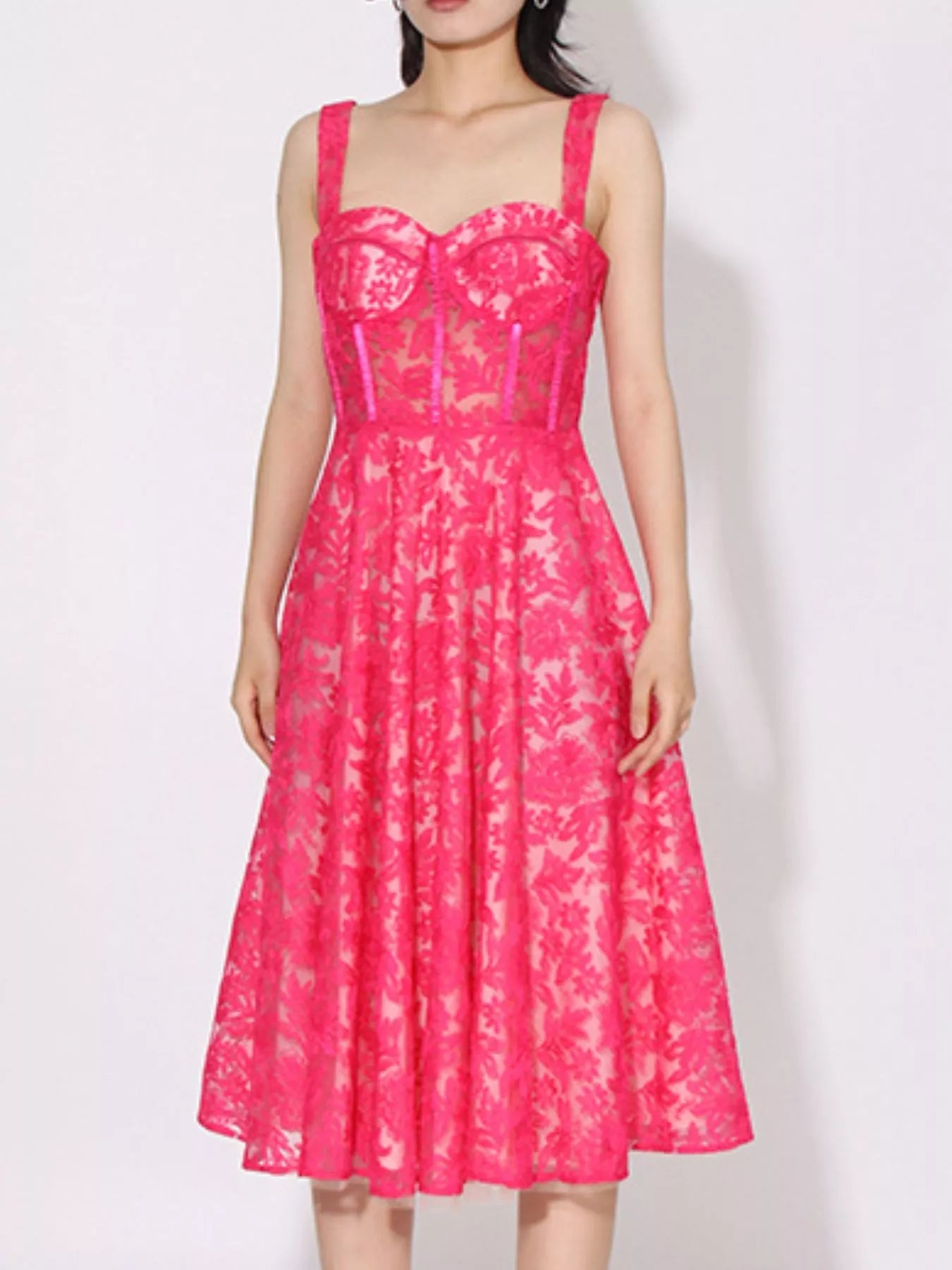 Lace Sweetheart Neck Cami Dress designed for comfort and style at Lookzlike
