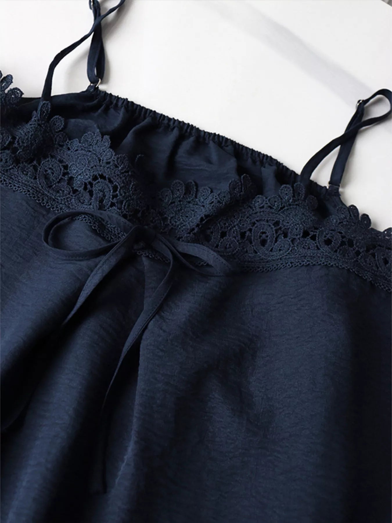 Lace Trim Cami and Wide-Leg Pants Set designed for comfort and style at Lookzlike