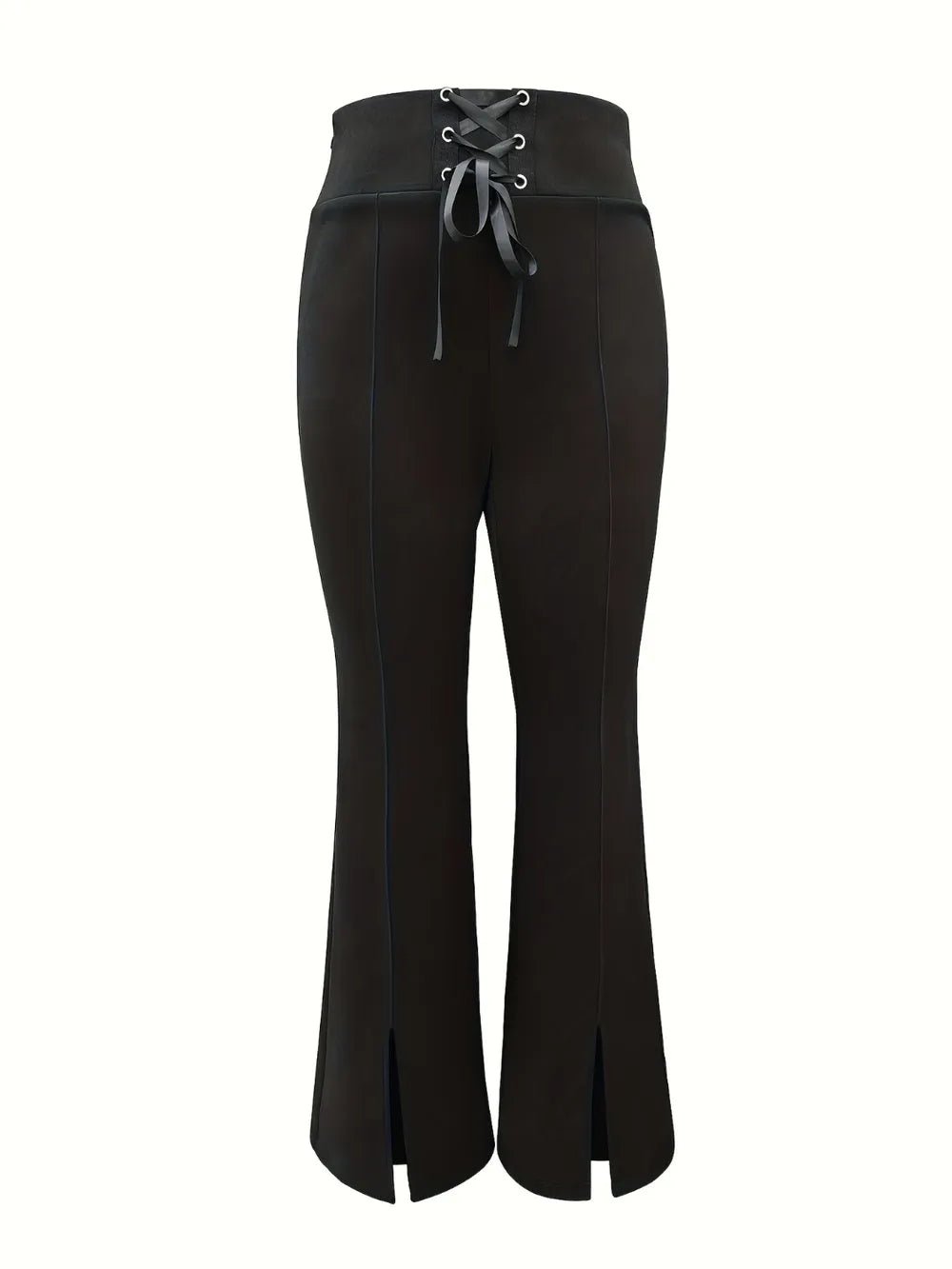 Lace Up Slit Bootcut Pants - Lookzlike
