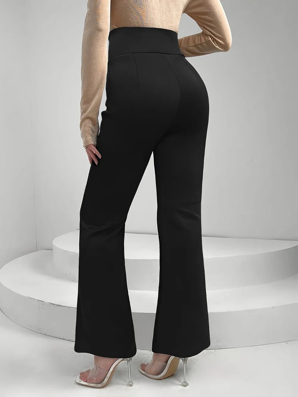 Lace Up Slit Bootcut Pants - Lookzlike